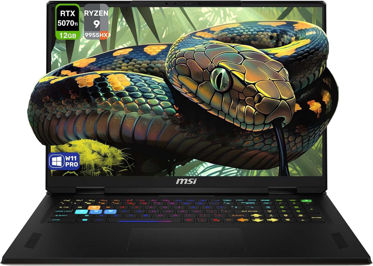 MSI Vector A18 HX Gaming Laptop, AMD Ryzen 9-9955HX, 64 GB DDR5 RAM, 4 TB PCIe SSD, 18" QHD+ (2560x1600) 240Hz Display, Nvidia G-Force RTX 5070Ti, 24 Zone RGB Keyboard, W11 Pro, Cosmo Gray - Thumbnail 3