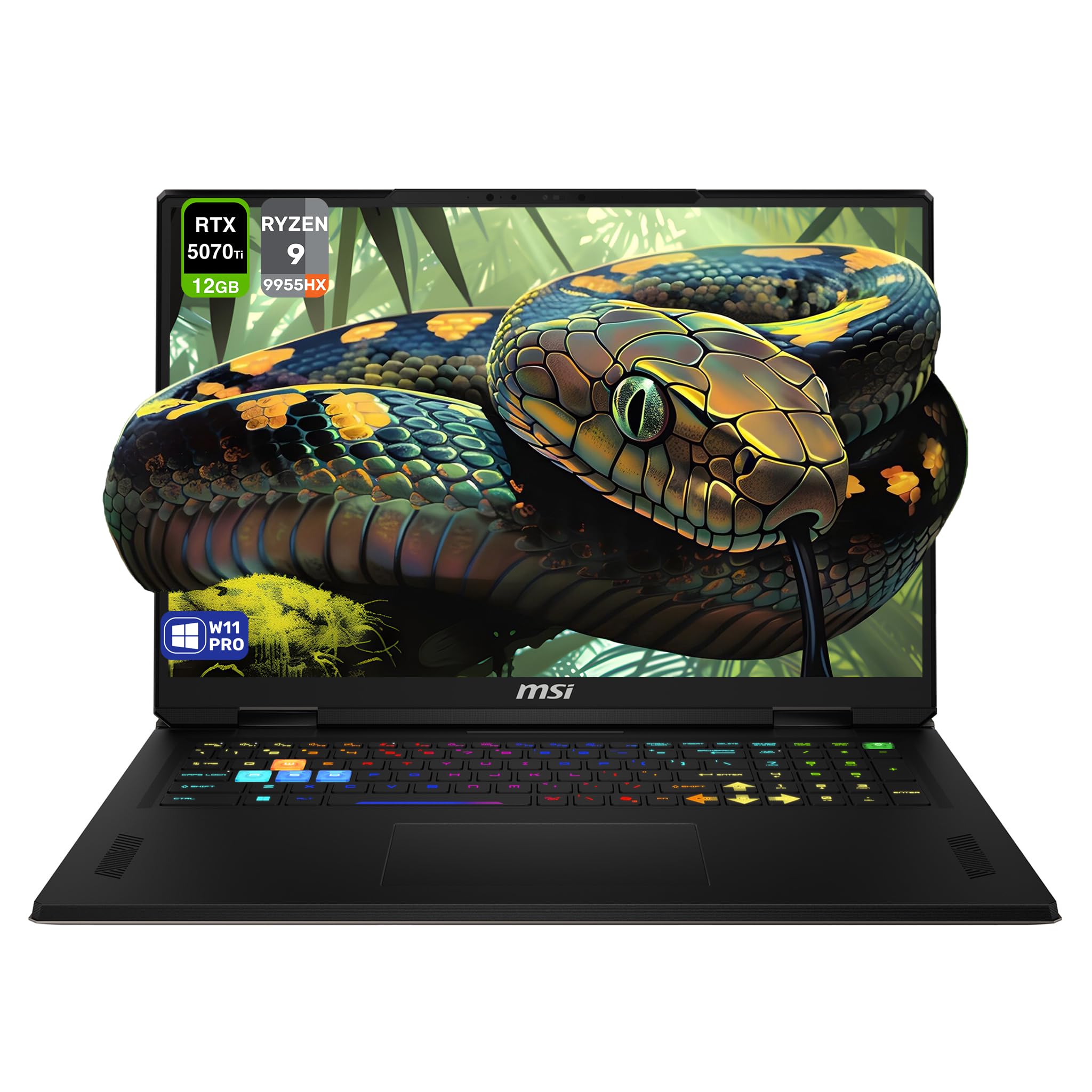 Vector A18 HX Gaming Laptop, AMD Ryzen 9-9955HX, 32 GB DDR5 RAM, 2 TB PCIe SSD, 18" QHD+ (2560x1600) 240Hz Display, Nvidia G-Force RTX 5070Ti, 24 Zone RGB Keyboard, W11 Pro, Cosmo Gray