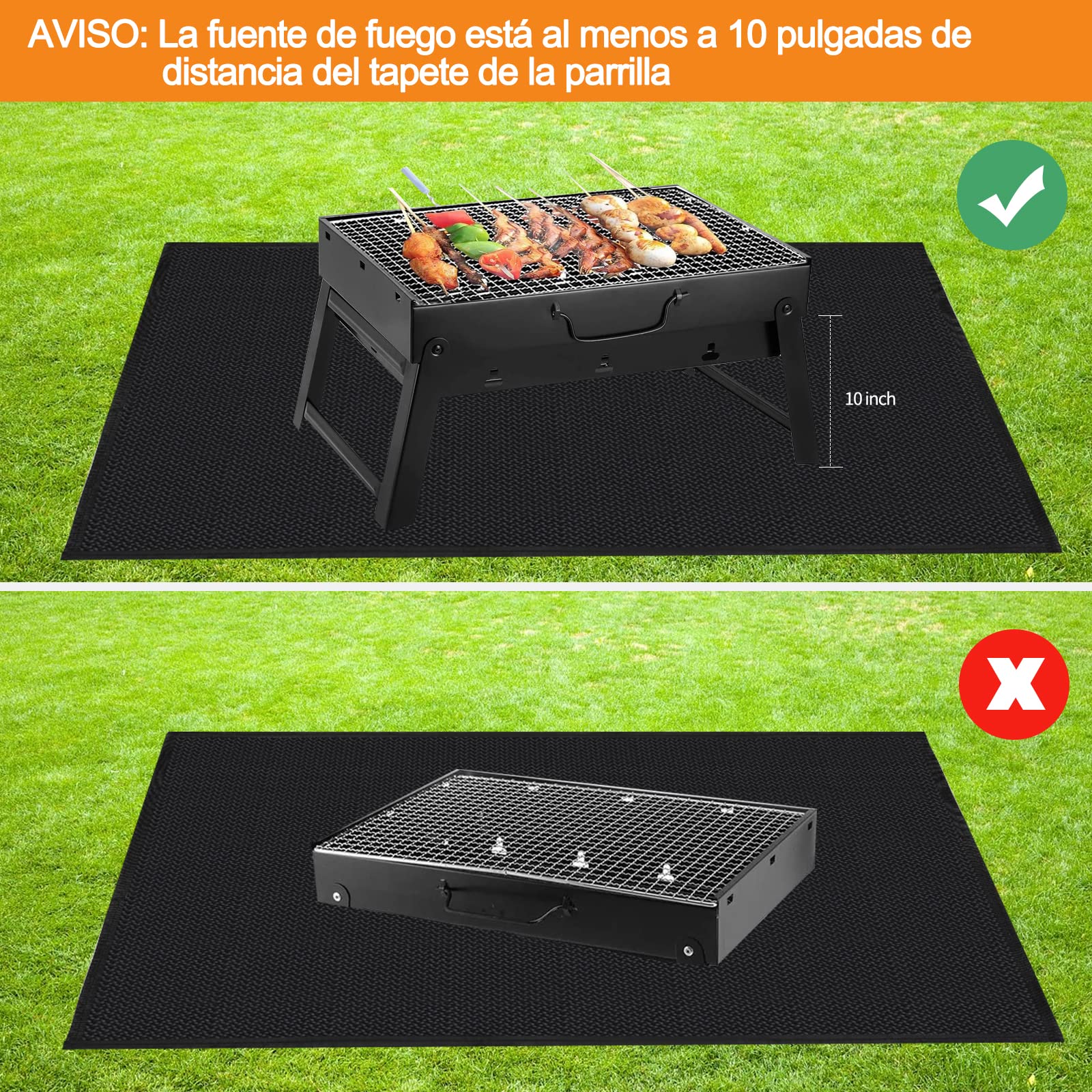 WOCVRYY alfombrilla protectora para el suelo reutilizable, antiadherente, anticaída, fácil de limpiar, para brasero de gas — view 6
