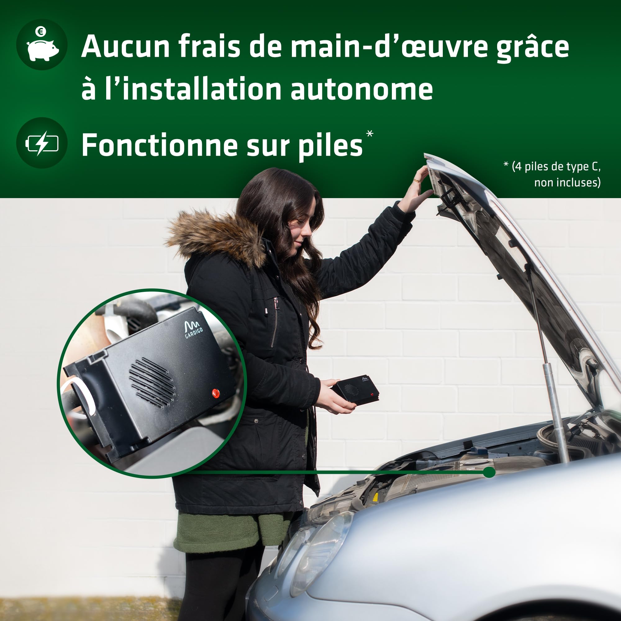 Gardigo® Répulsif Anti Fouines Ultrason | Repeller Anti-Martres, Souris, Ratons Laveurs et Rongeurs | Répulsif Testé et Approuvé | Fonctionne sur Piles | Lot de 2