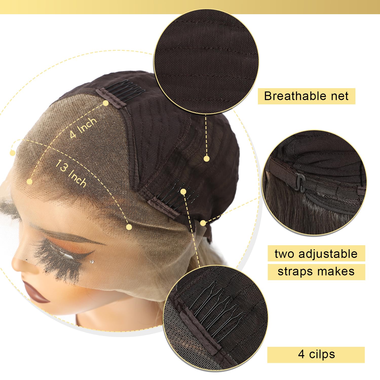 SOMIARIK 13x4 Synthetic Lace Front Wig Natural Black Long Wavy Synthetic Lace Front Wig for Women Curly Wavy Pre plucked Bleached Knots Party Daily Wear Cosplay Halloween Heat Resistant 26 Inch - Image 4