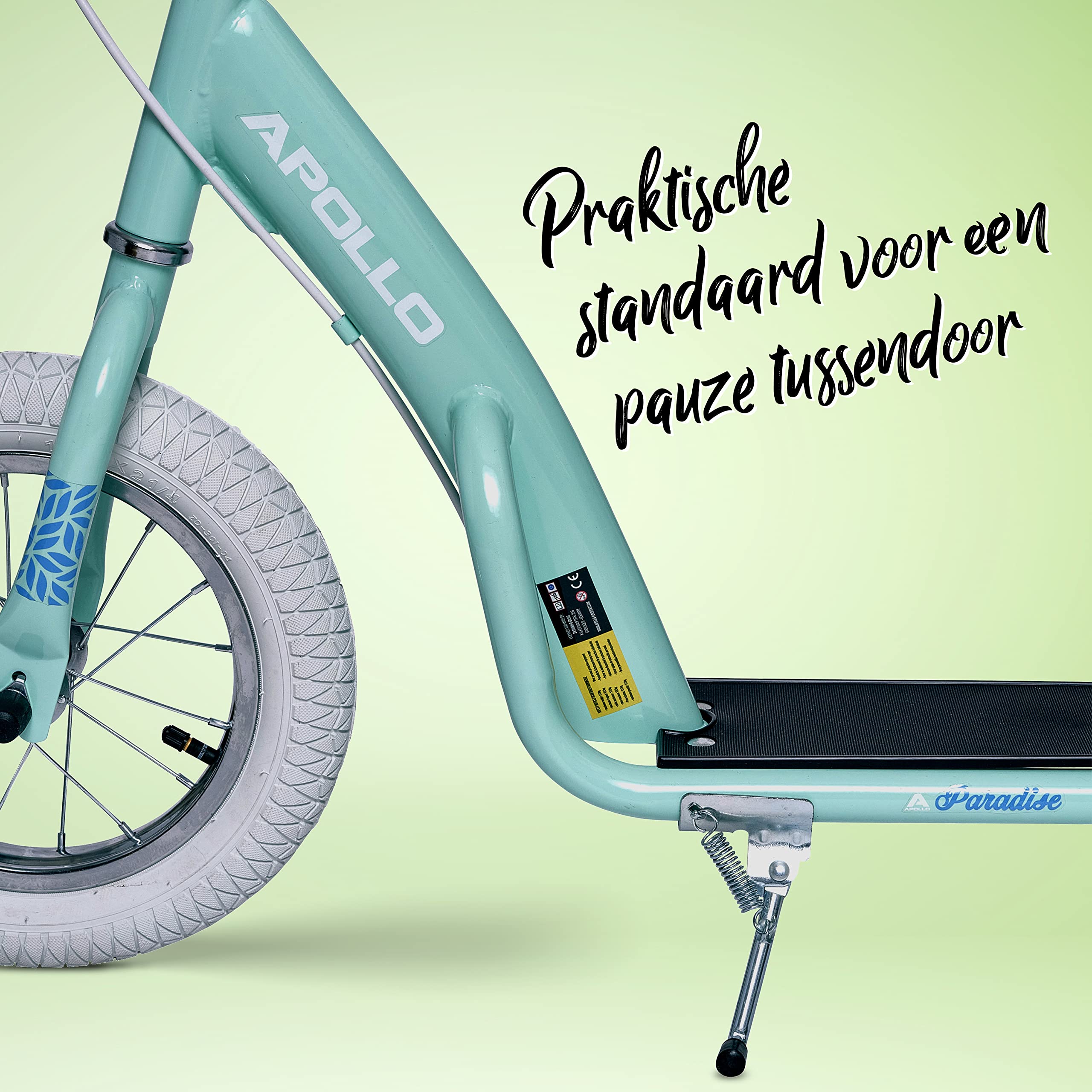 Apollo Retro Scooter Paradise | Roller mit Luftreifen 12,5 Zoll | Stylisher Tretroller für Kinder und Jugendliche | Cityroller Kinder mit breiter Trittfläche | Kinderroller mit großen Rädern