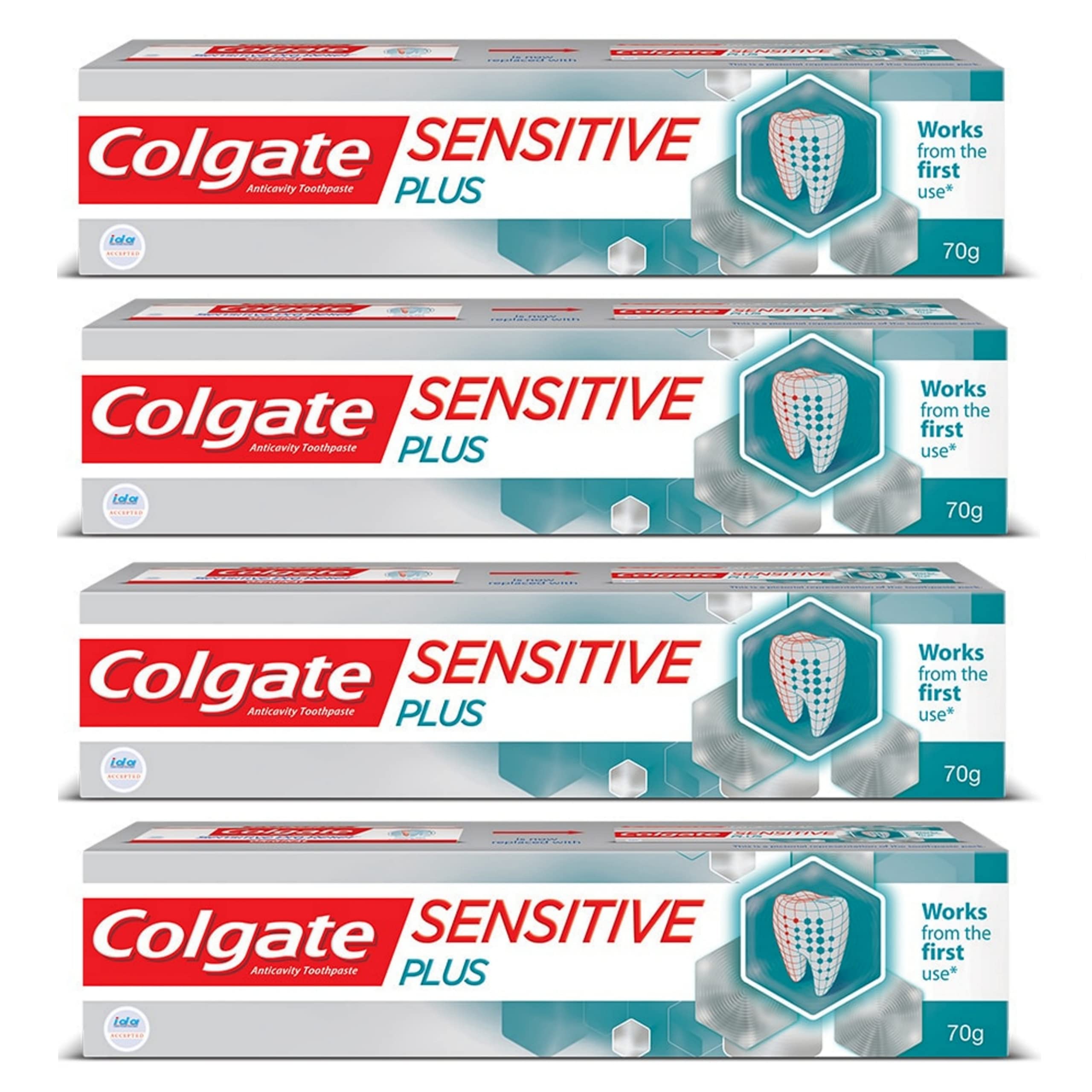 Colgate Sensitive Plus 70Gm Toothpaste for Sensitivity Relief 280Gm Pack of 4 70Gm Each