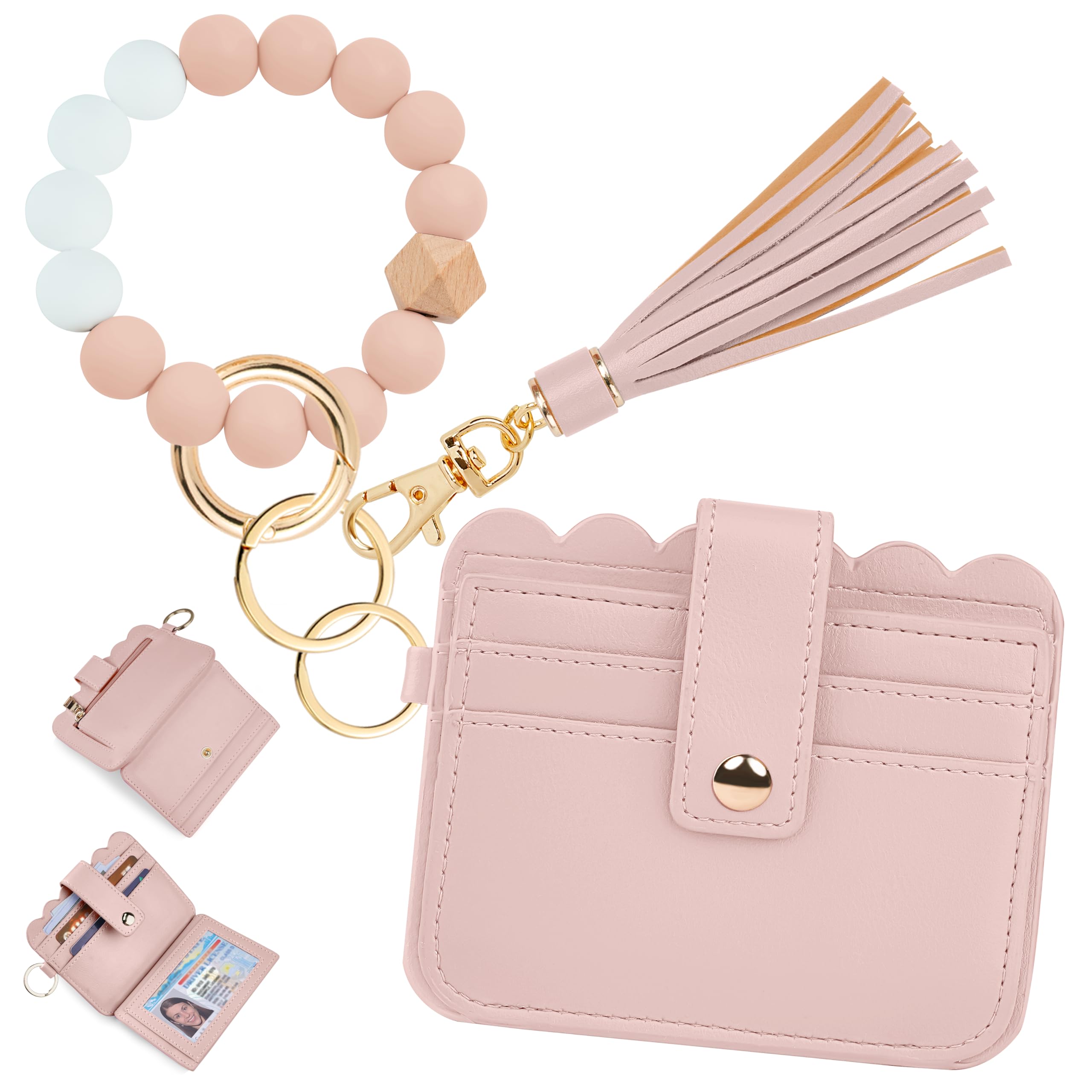 Lostars Wristlet Wallet for Women with Keychain – RFID Card Holder Small Wallet Wristlet with Key Ring