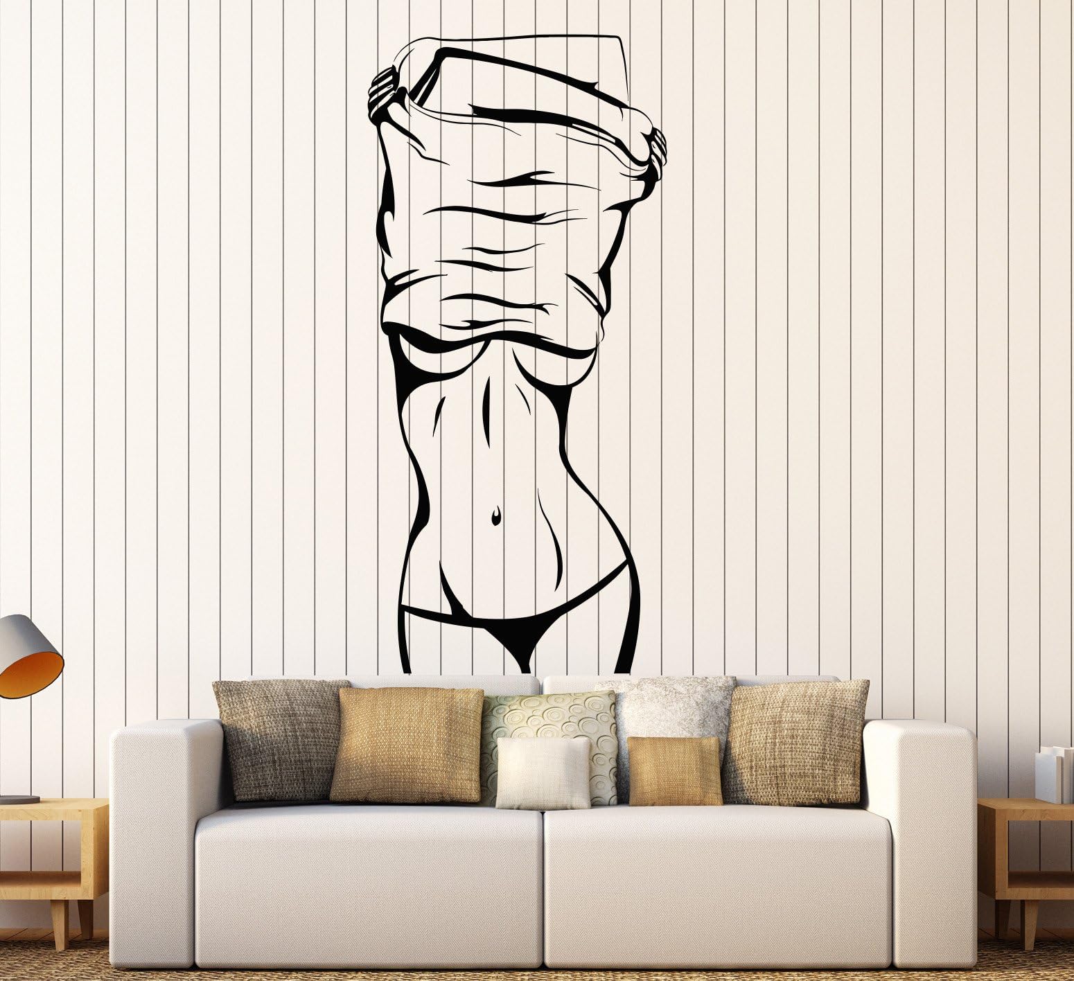 DesignToRefine Vinyl Wall Decal Hot Sexy Girl Beautiful Female Body Striptease Stickers Large Decor (1326ig) Purple