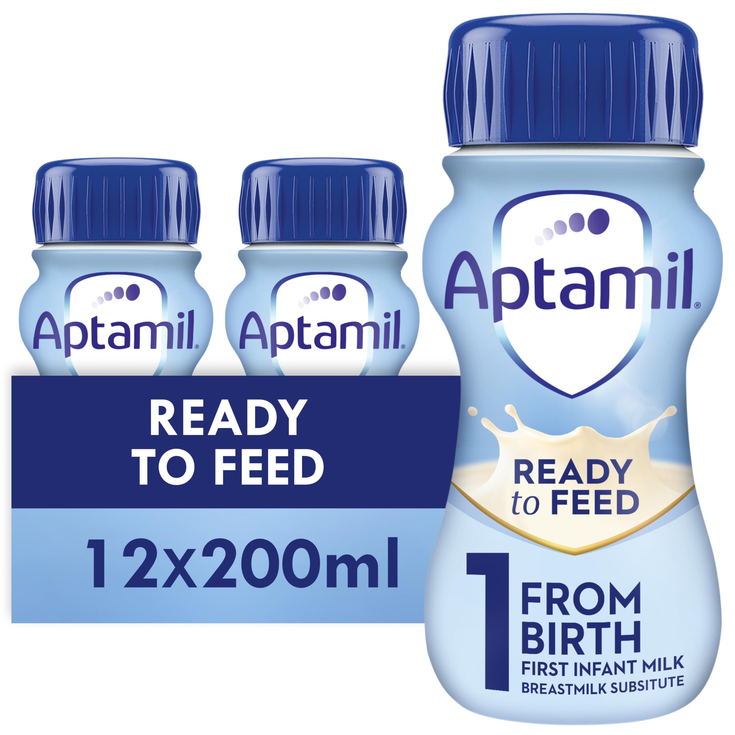 Aptamil 1 First Infant Baby Milk Liquid Formula, Ready to Feed, From Birth