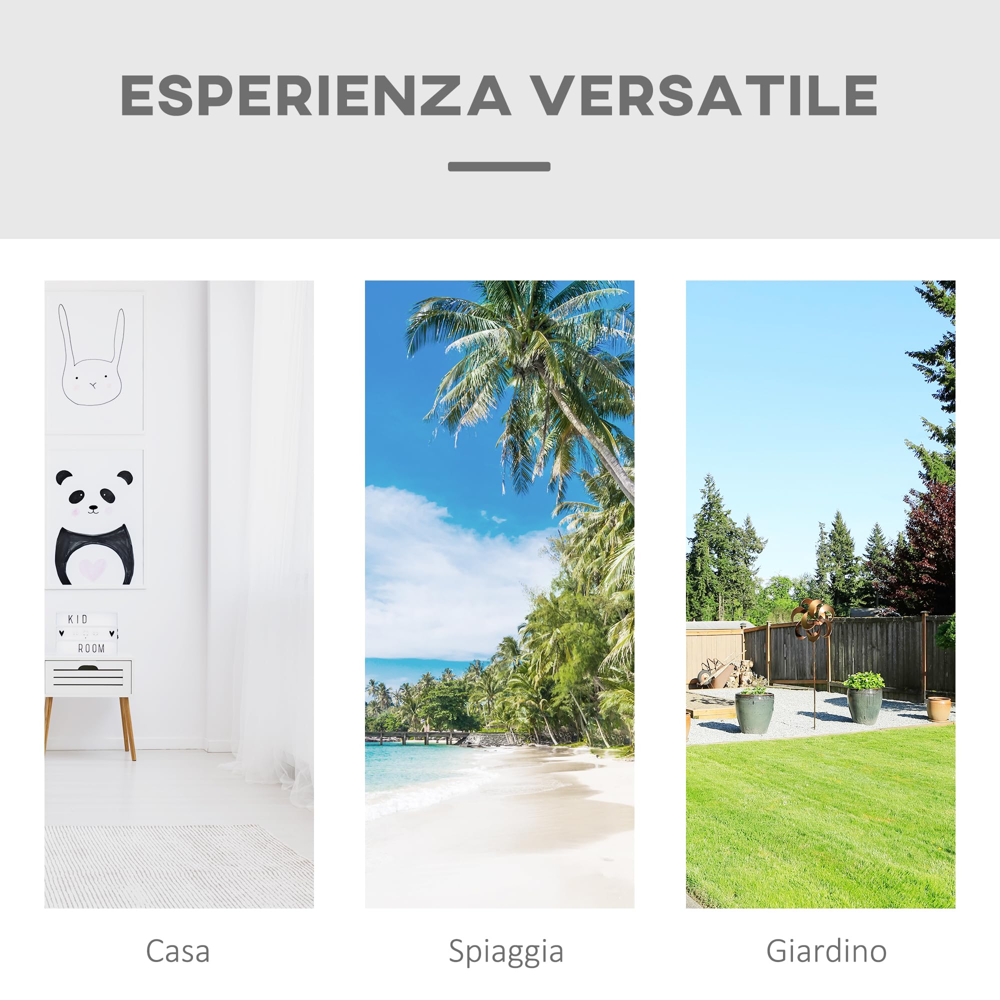 Outsunny Amaca da Giardino Sospesa 288x150 cm, Capacità 120 kg, Amaca Campeggio in Tela con Frange Stile Boho, con Borsa da Trasporto, per Campeggio, Giardino, Balcone, Patio e Spiaggia, Crema