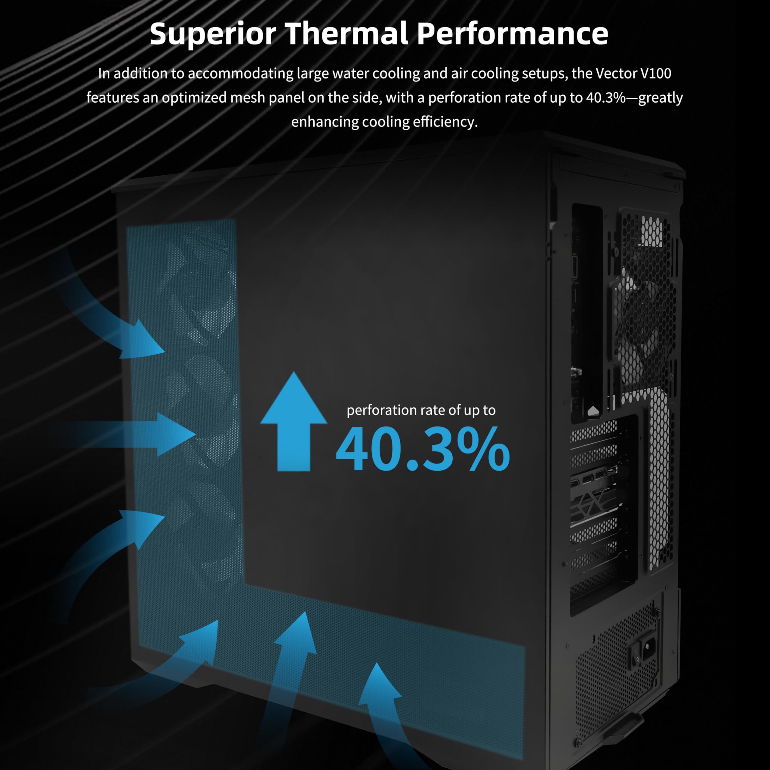 Lian Li V100 White PC Case - RGB Fans & Tempered Glass -6