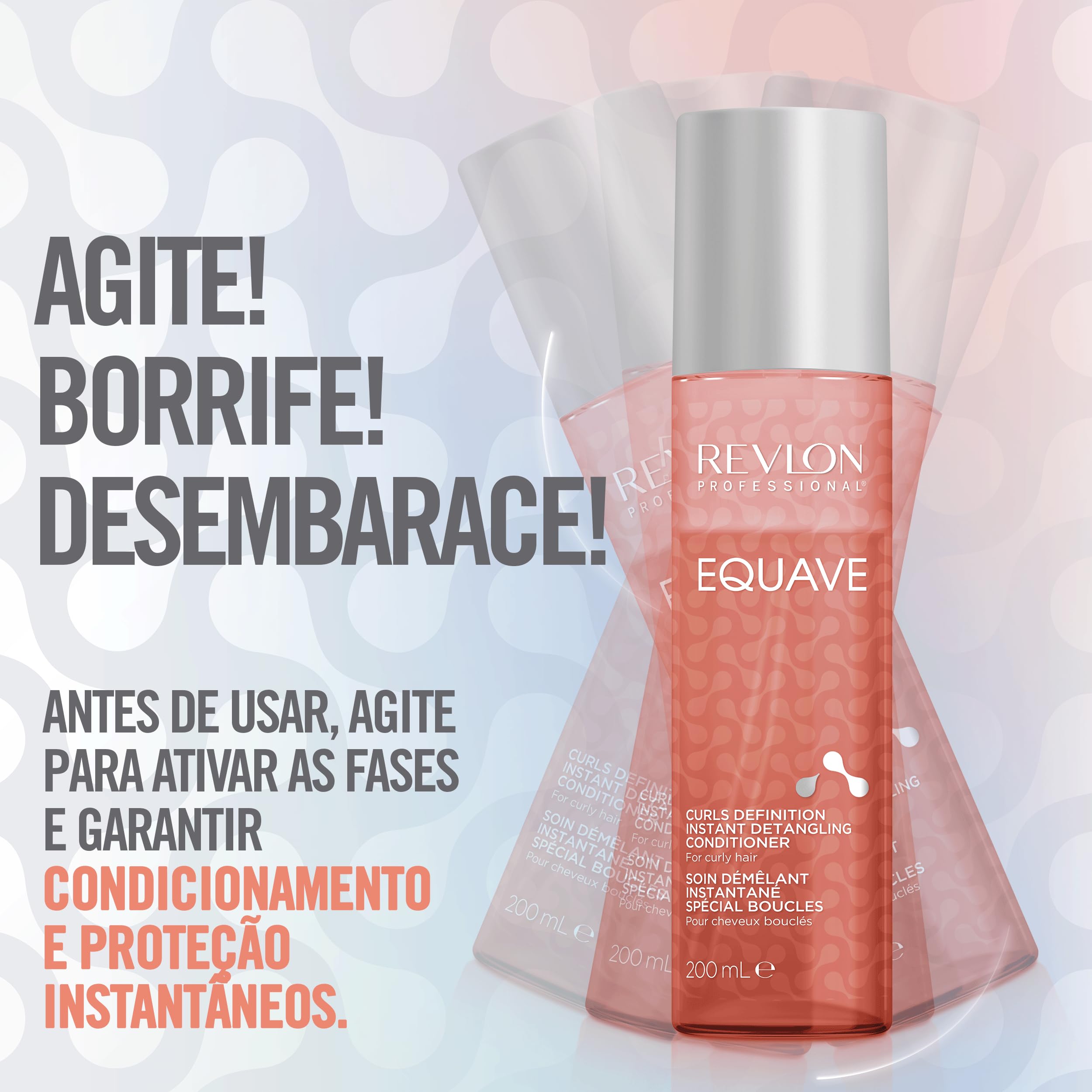 Revlon Professional Equave - Soin Démêlant Cheveux Bi-Phase - Activateur de Boucles Professionnel - Soin Cheveux Bouclés - Hair Curler - Soin des Cheveux Sans Rinçage - 200ML