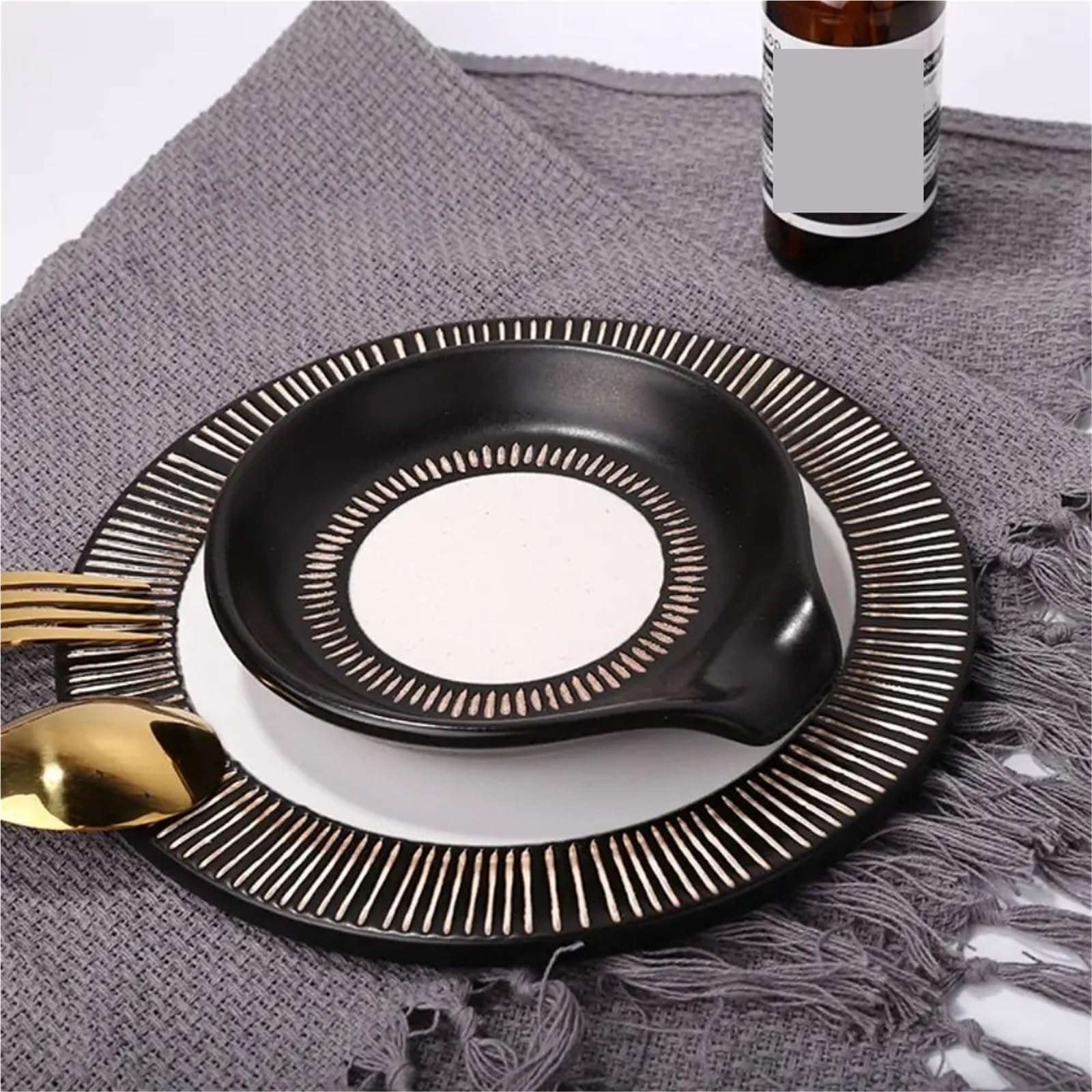Reposacucharas Soportes de cerámica for cucharas, Utensilios de Cocina Redondos de cerámica, Soporte for cucharones, encimera de Cocina, 2 uds.