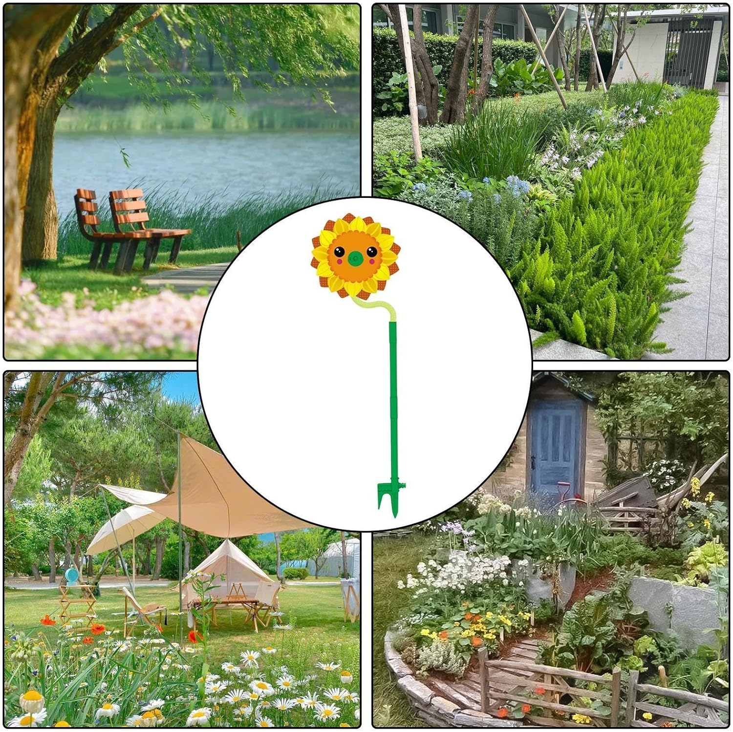 Water Sprinkler for Lawn | Sunflower Watering Toy Garden Stake - 360° Coverage Sprinkler - for Party Irrigation Backyard Outdoor Lawn Camping Patio Greenhouse