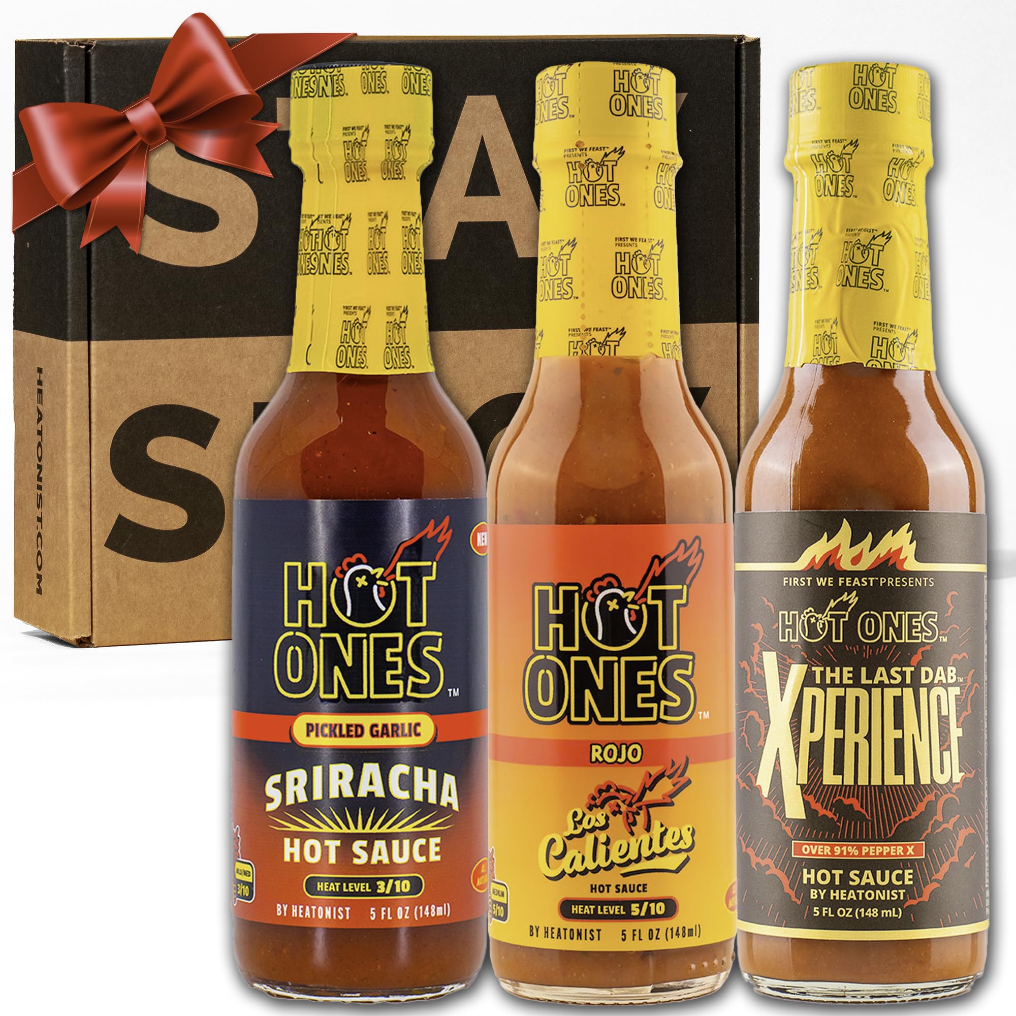 Hot Ones Hot Sauce Challenge Set - Season 26 Trio - Made with Natural Ingredients - Unique Small Batch Sampler Gift Set Variety - 5 fl oz Bottles (3-Pack)