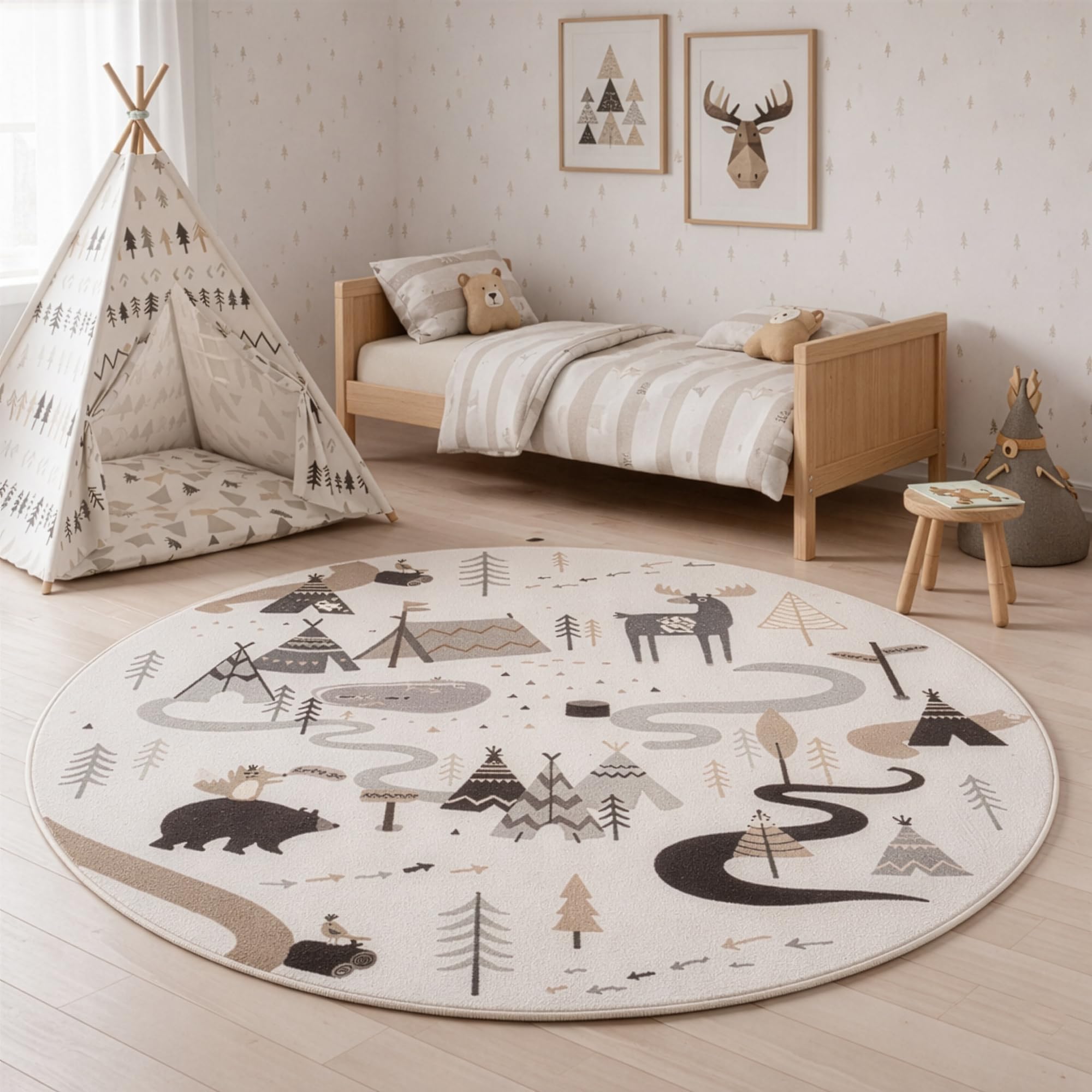 SIMPEX Kinderteppich Spielteppich für Kinderzimmer perfekt für große Kinderzimmerteppich