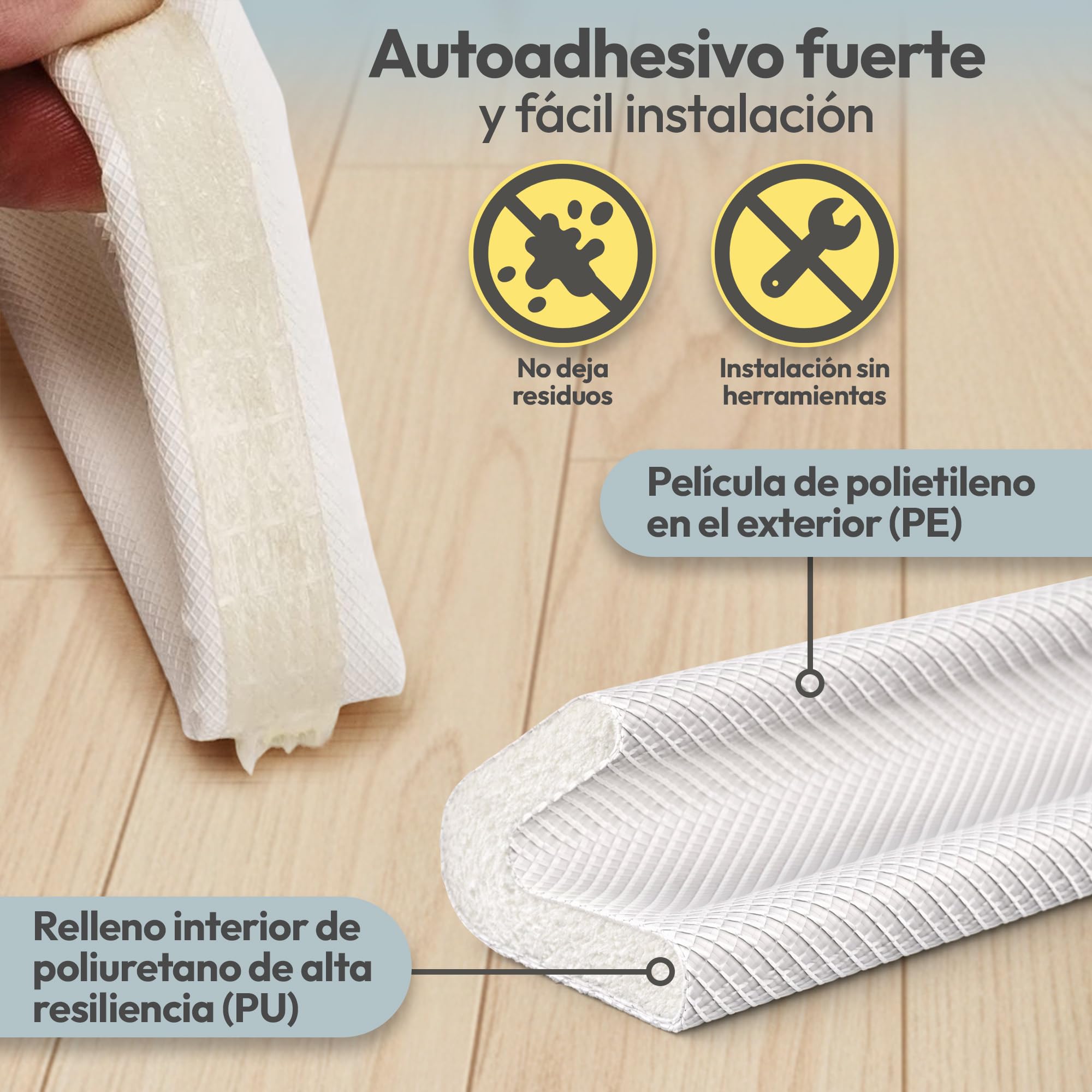 Burlete Ventana Corredera en V 4m Blanco, Burletes para Ventanas y Puertas Correderas, Autoadhesivo, Aislante Térmico Ventanas Frío, Anticondensación, Cortavientos, Insonorización, 2,5-7 mm