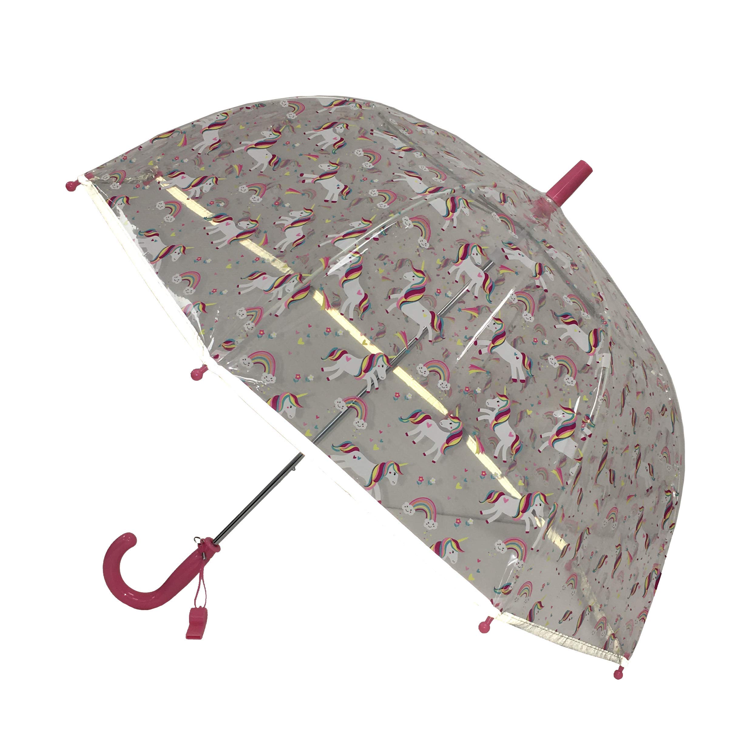 SMATI Parapluie enfant transparent cloche - Bordure fluorescente