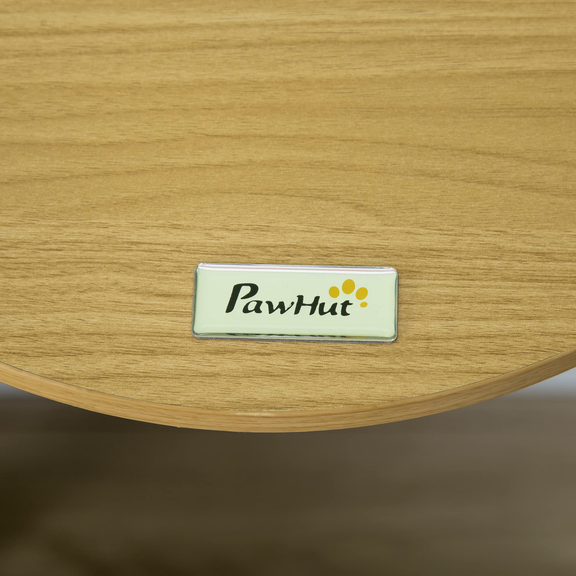 Parete di arrampicata per gatti PawHut, lettino per gatti da parete, letto per gatti da montare a parete, amaca per gatti, piattaforma per gatti con cuscino, mobili per gatti, rovere+bianco crema, Ø34