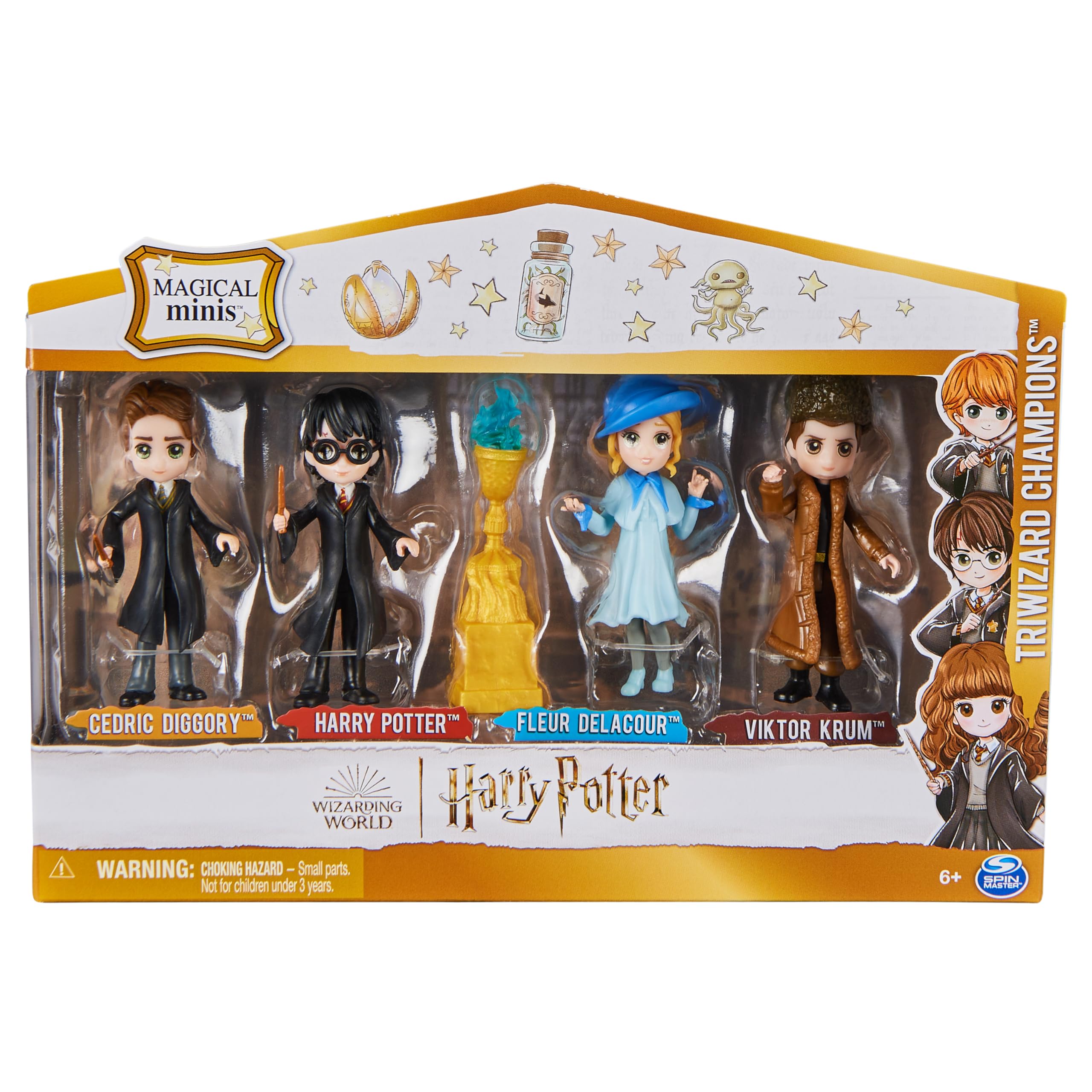 Wizarding World Harry Potter, Magical Minis Triwizard Champions Gift Set with 4 Figures and Goblet of Fire Accessory, Kids Toys for Ages 6 and up
