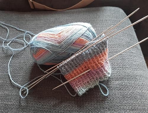 Miniatura 3 de Zuoyou Juego de 35 agujas de tejer de doble punta, 7 tamaños de pasadores de tejer de acero inoxidable de 0.079 in a 0.197 in, para principiantes en