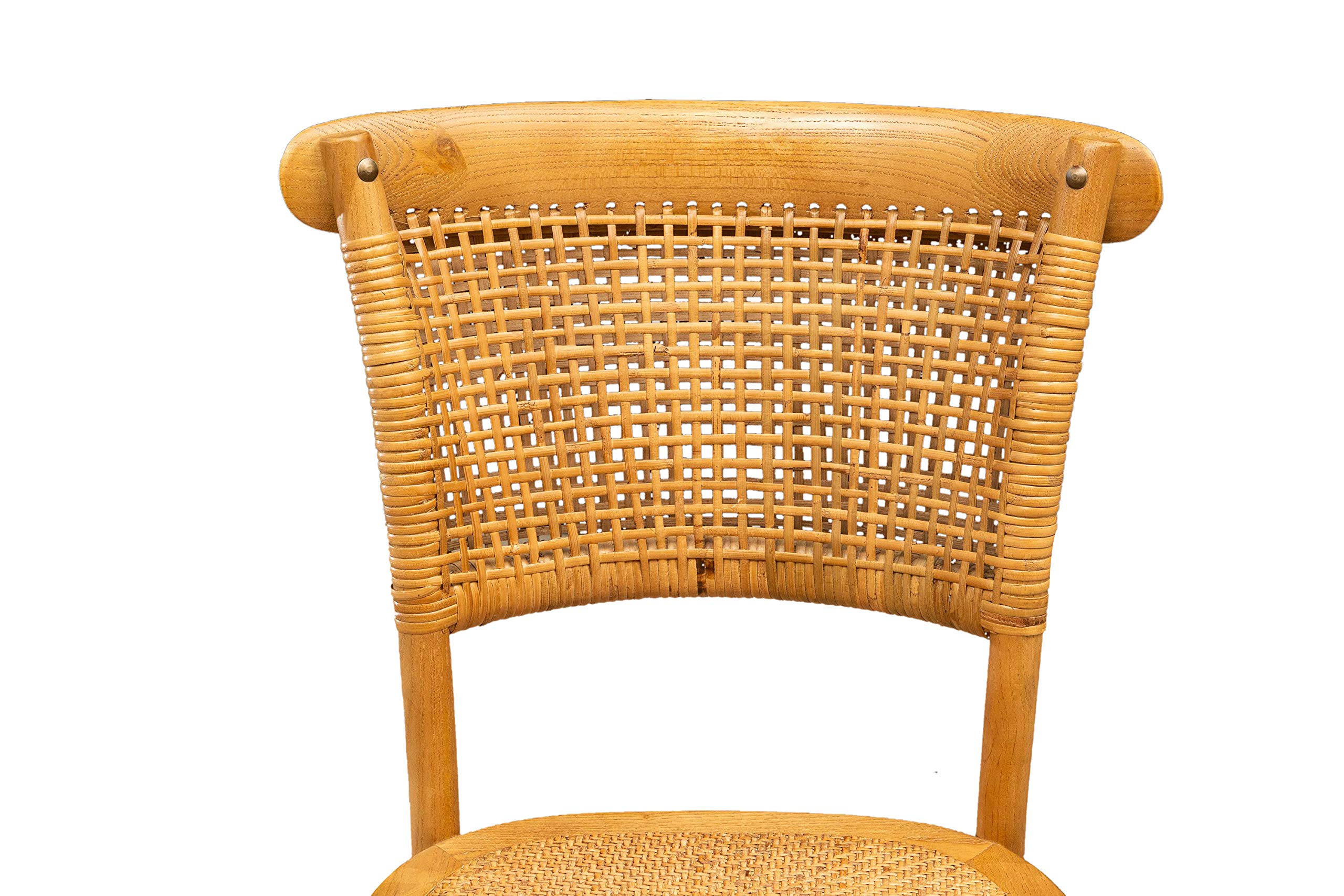 Biscottini Krzesło Thonet 88 x 50 x 45 cm | Krzesła kuchenne z drewna jesionowego | Drewniane krzesła do jadalni z naturalnym wykończeniem | Krzesło kuchenne z rattanu