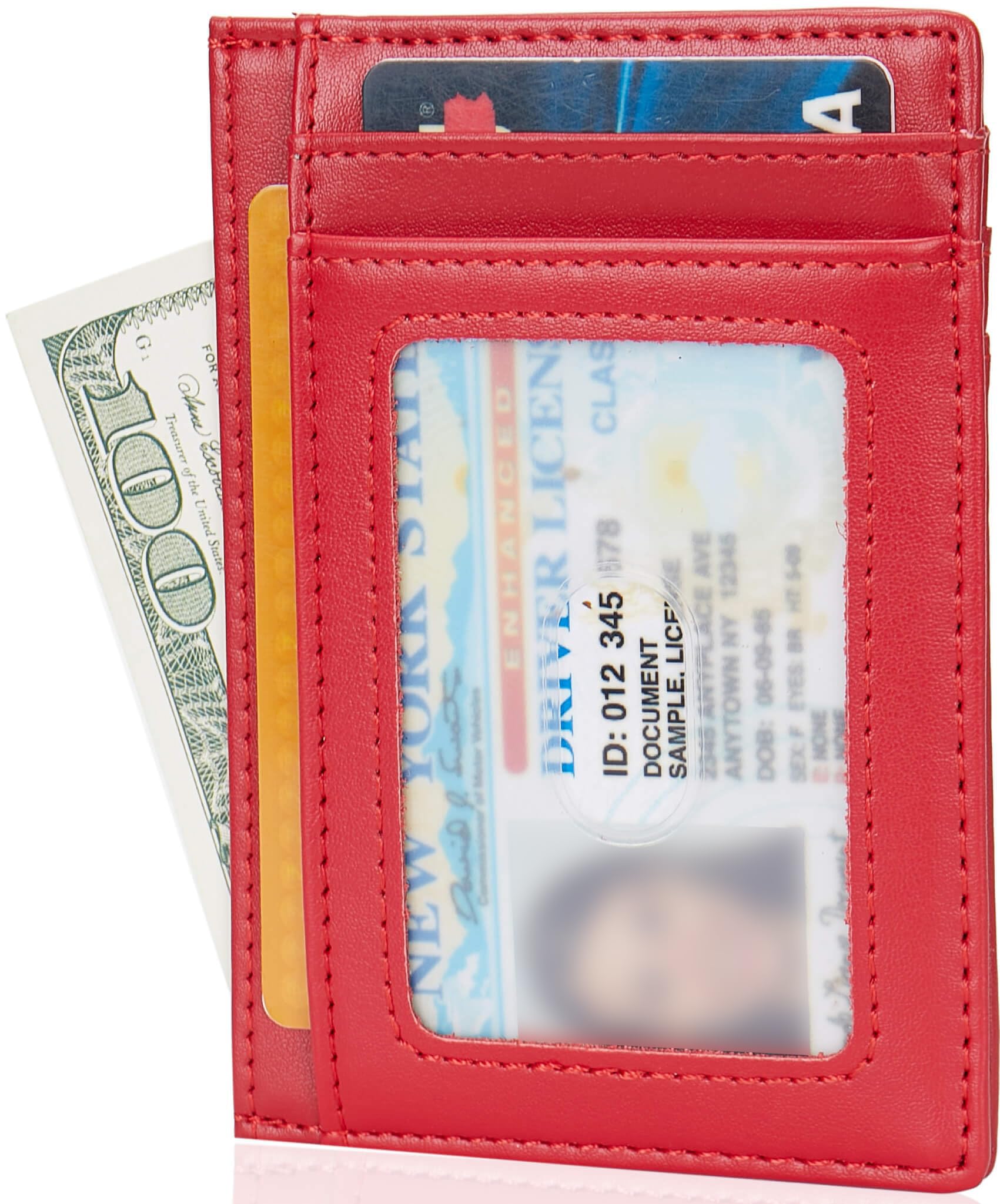 Slim RFID Blocking Credit Card Holder Minimalist Leather Front Pocket Small Wallet for Women Men