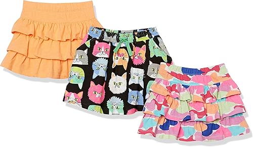 Tienda Essentials Faldas de punto con volantes para niñas y niños pequeños (cebra manchada anteriormente), paquetes múltiples