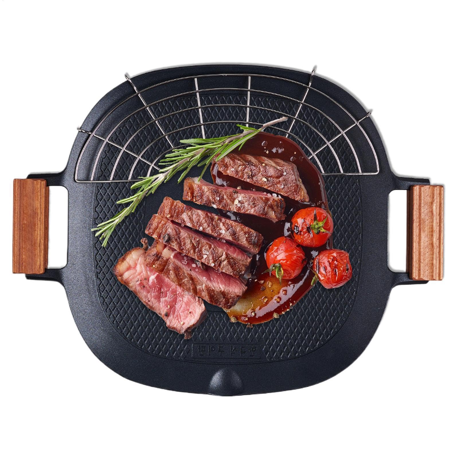 Piastra grill per piano cottura, padella Piastra in alluminio leggero