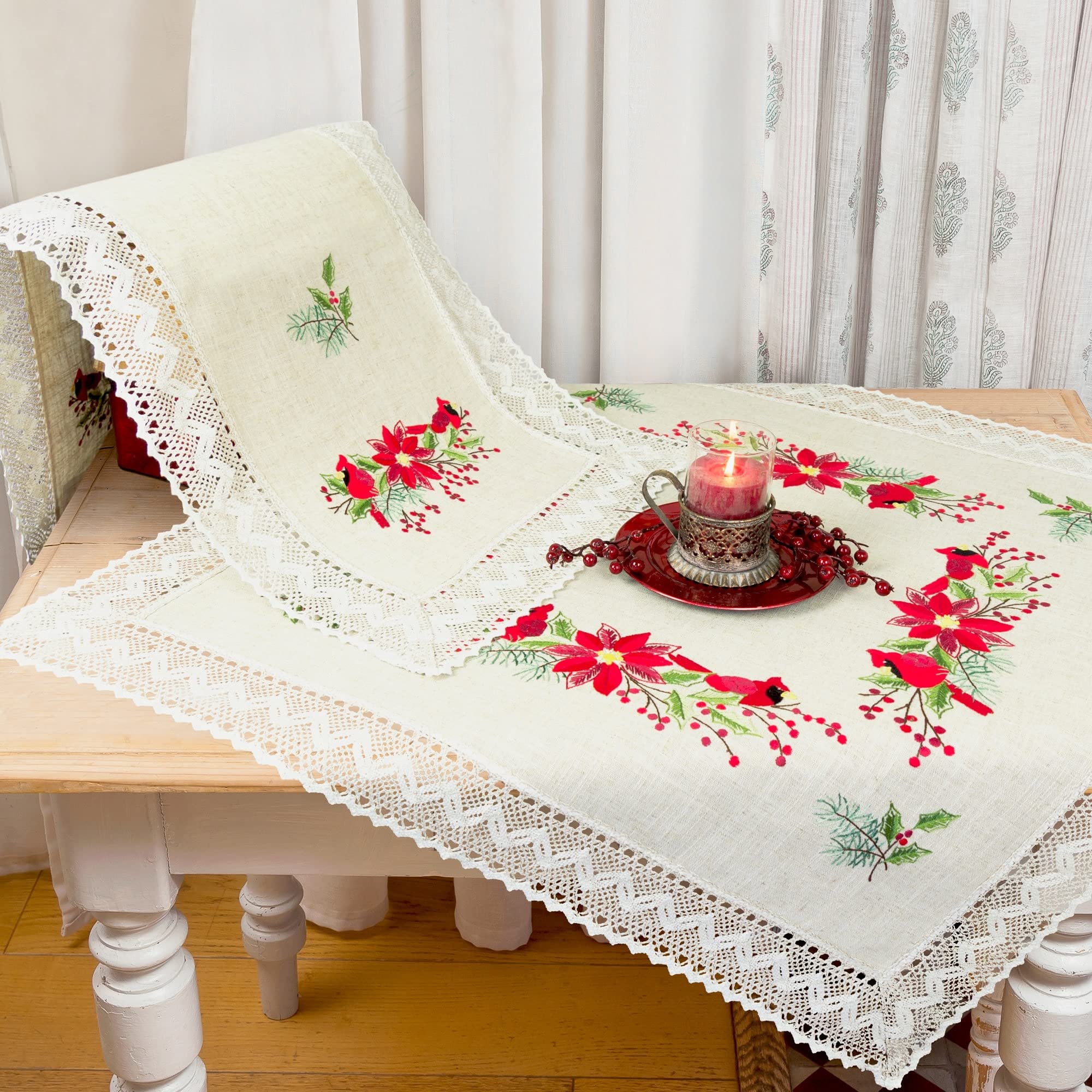 Duftin Stickset Vorgedruckt - Tischdecke 90x90 cm POINSETTIA WEIHNACHTSSTERN  - DIY Bastelset Erwachsene zum Sticken MIT Stickvorlage & Sticknadel und  Stickgarn : Amazon.de: Kche, Haushalt & Wohnen