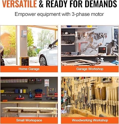 Miniatura 5 de Convertidor de 3 fases  Convertidor monofásico a 3 fases de 10 HP 30 A 220 V, cambiador de fase digital para uso residencial y comercial ligero,