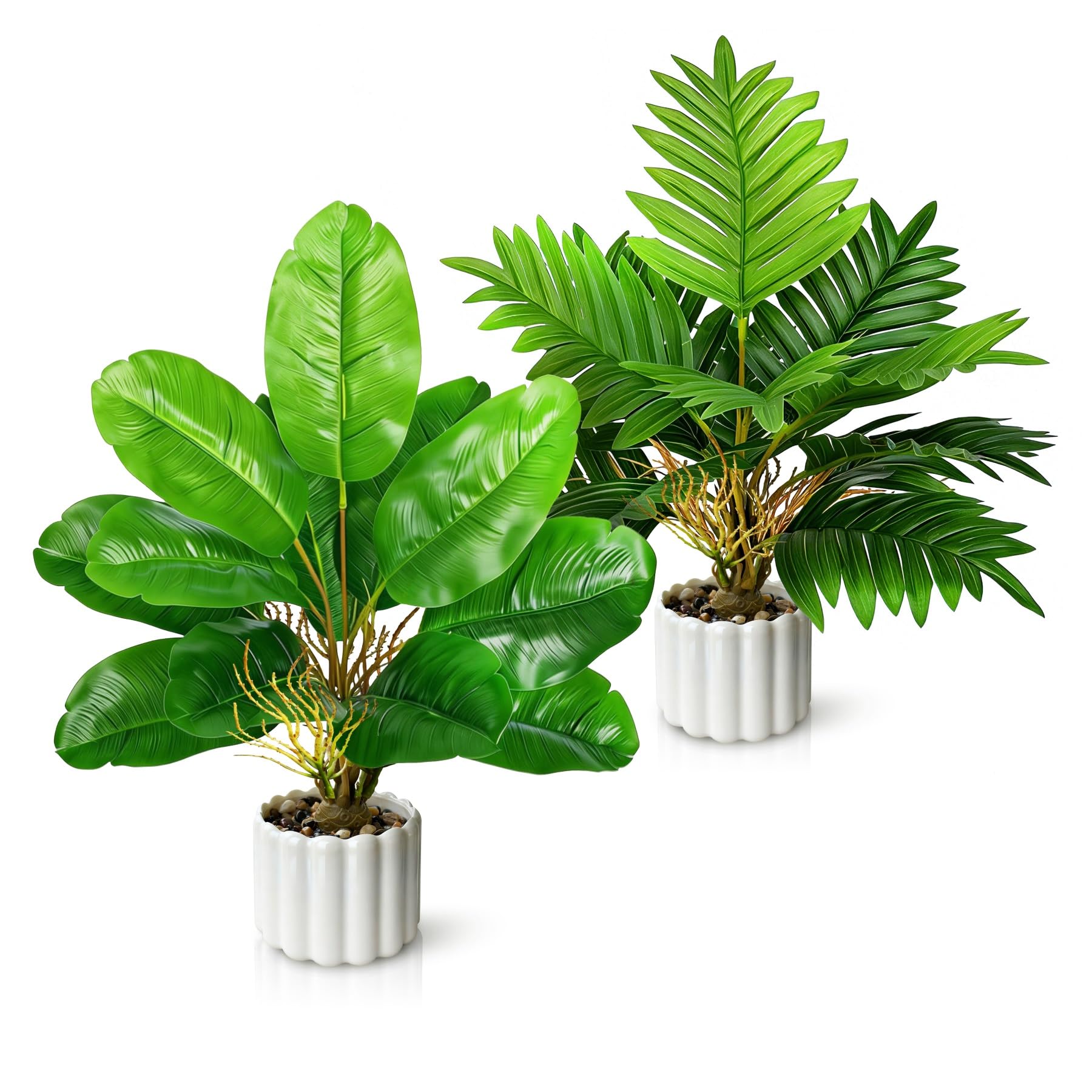 2 Stück Kunstpflanze Klein, für Deko Wohnzimmer Schlafzimmer, Home Decoration, Künstliche Pflanzen Wie Echt für Büro Schreibtisch Zimmer Badezimmer Deko, Fake Plant, Kunstpflanzen, Plastikpflanzen