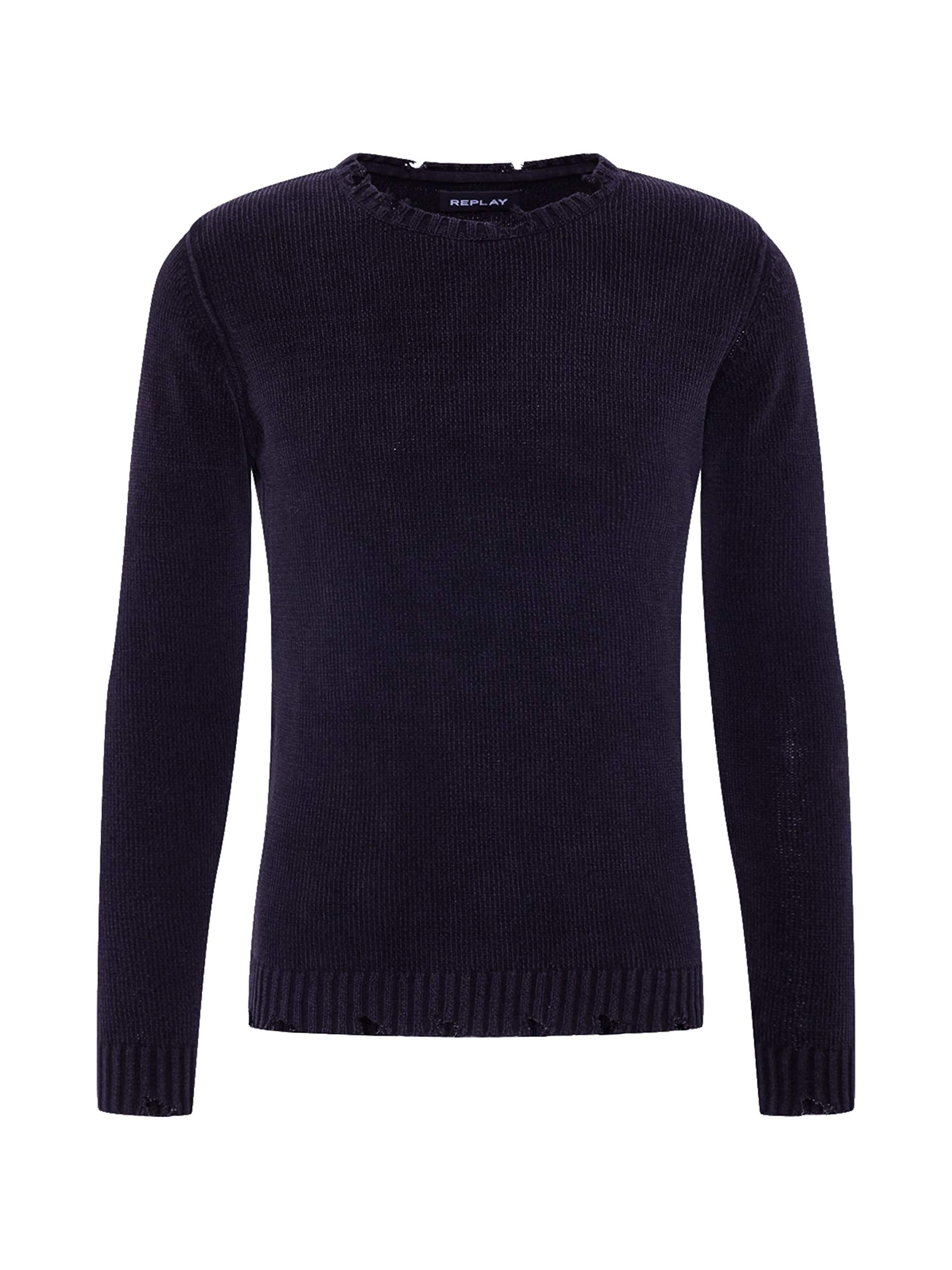 Replay, Jersey Effect Used with Cuts, Black, RPY_UK2670. 000.G22790G. 098