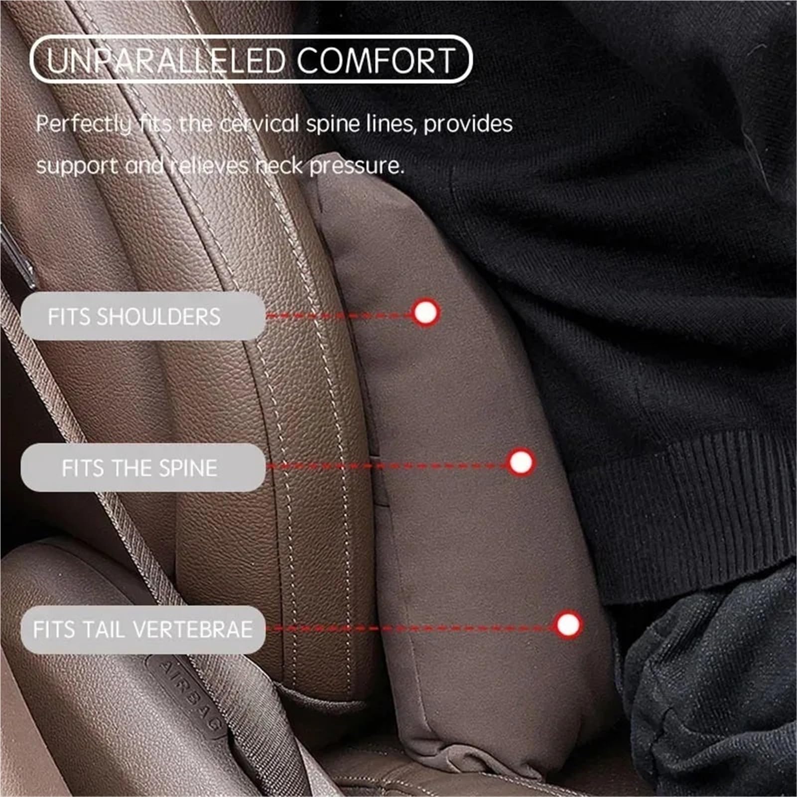 appui-tête de siège auto Ensemble de soutien lombaire pour appui-tête de voiture, coussin de taille pour protection du cou de voiture, Convient pour CES SLK GLK CLK SLS(B)