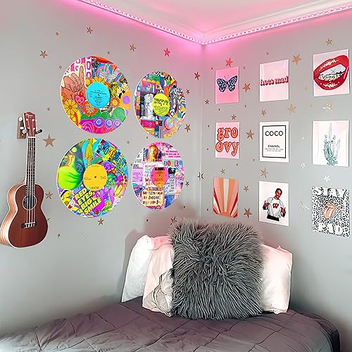 Miniatura 2 de HK Studio Records Hippie Room Decor Aesthetic 12" Pack 4 - Decoración de dormitorio, decoración de habitación Hypebeast Vinilo CD,Galaxy 003,Galaxy