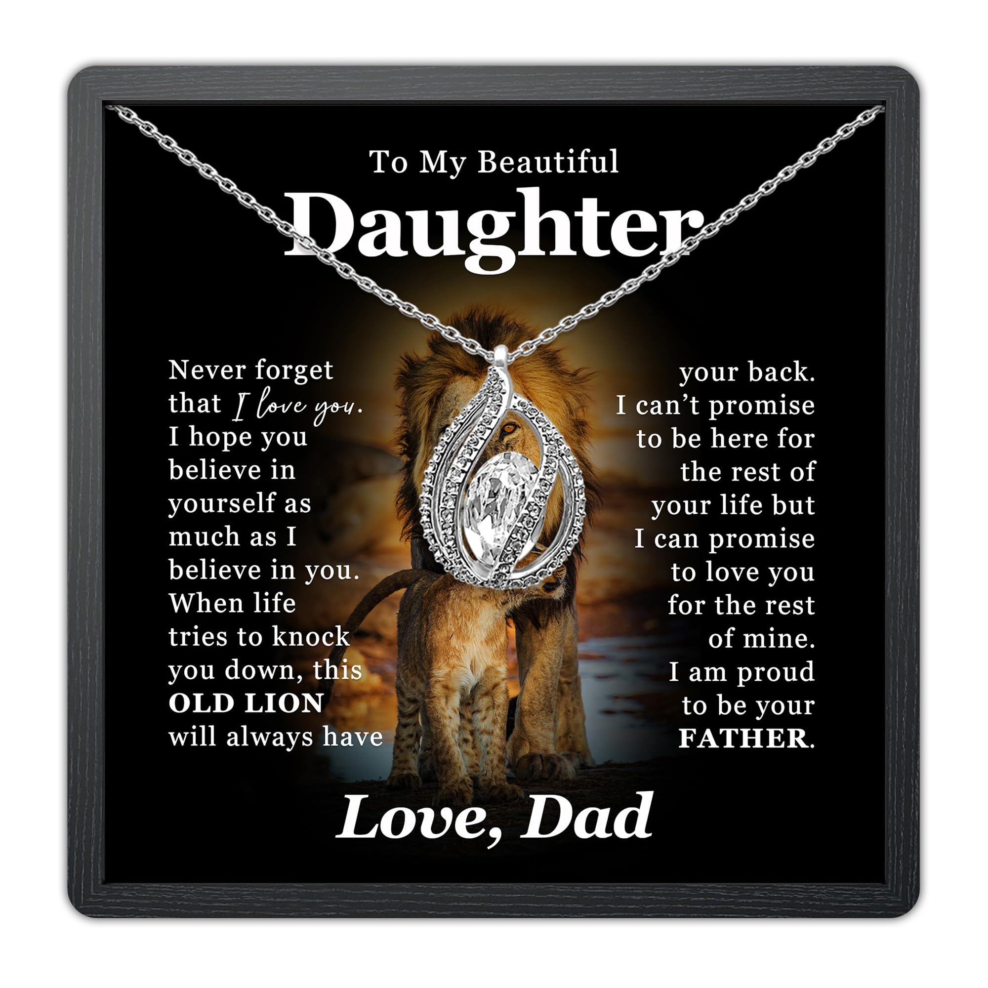 TRYNDI To My Daughter Necklace from Dad - Christmas Gifts for Daughter, Granddaughter, Daughter-In-Law, Women's Jewelry Gifts for Women Birthday, Valentine's Day, Mother's Day