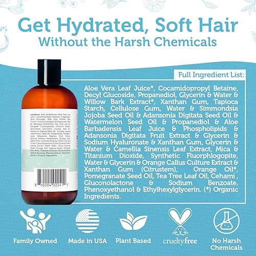 Miniatura 6 de Era Organics Champú avanzado de árbol de té para hombres y mujeres, champú equilibrante de árbol de té sin sulfato para cabello graso, champú