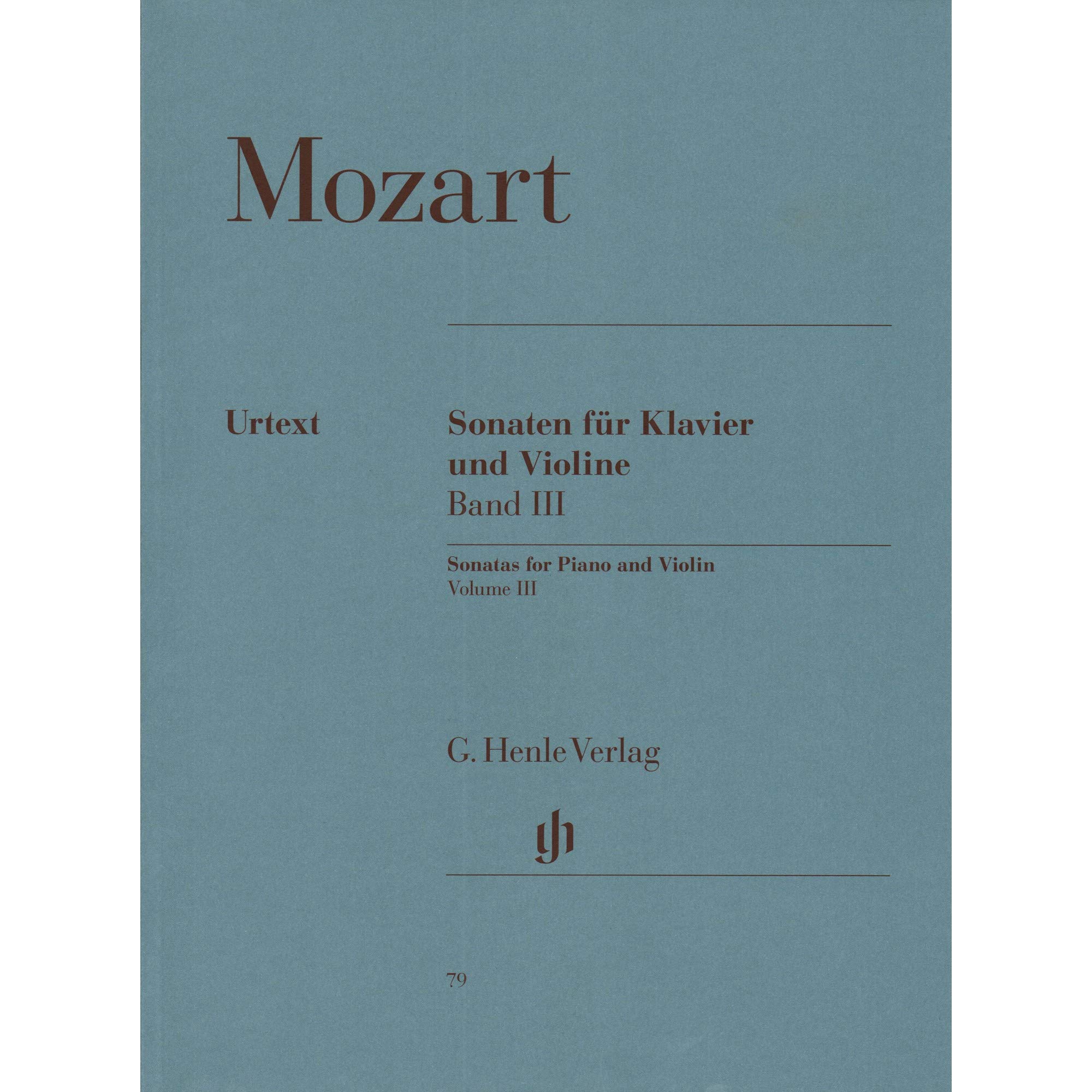 Sonatas for Piano and Violin Vol. 3 - piano and violin - (HN 79)