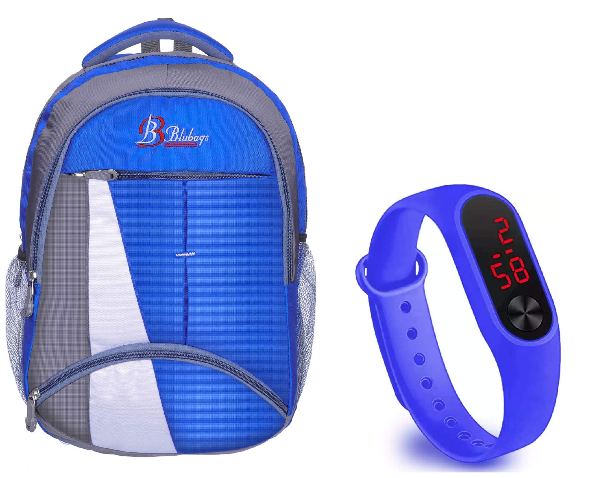 BLUBAGS 36 Ltr Casual Day/Backpack/Laptop Bag/School Bag/Digital Watch (Blue) (B08VGF4H91) Amazon Price History, Amazon Price Tracker