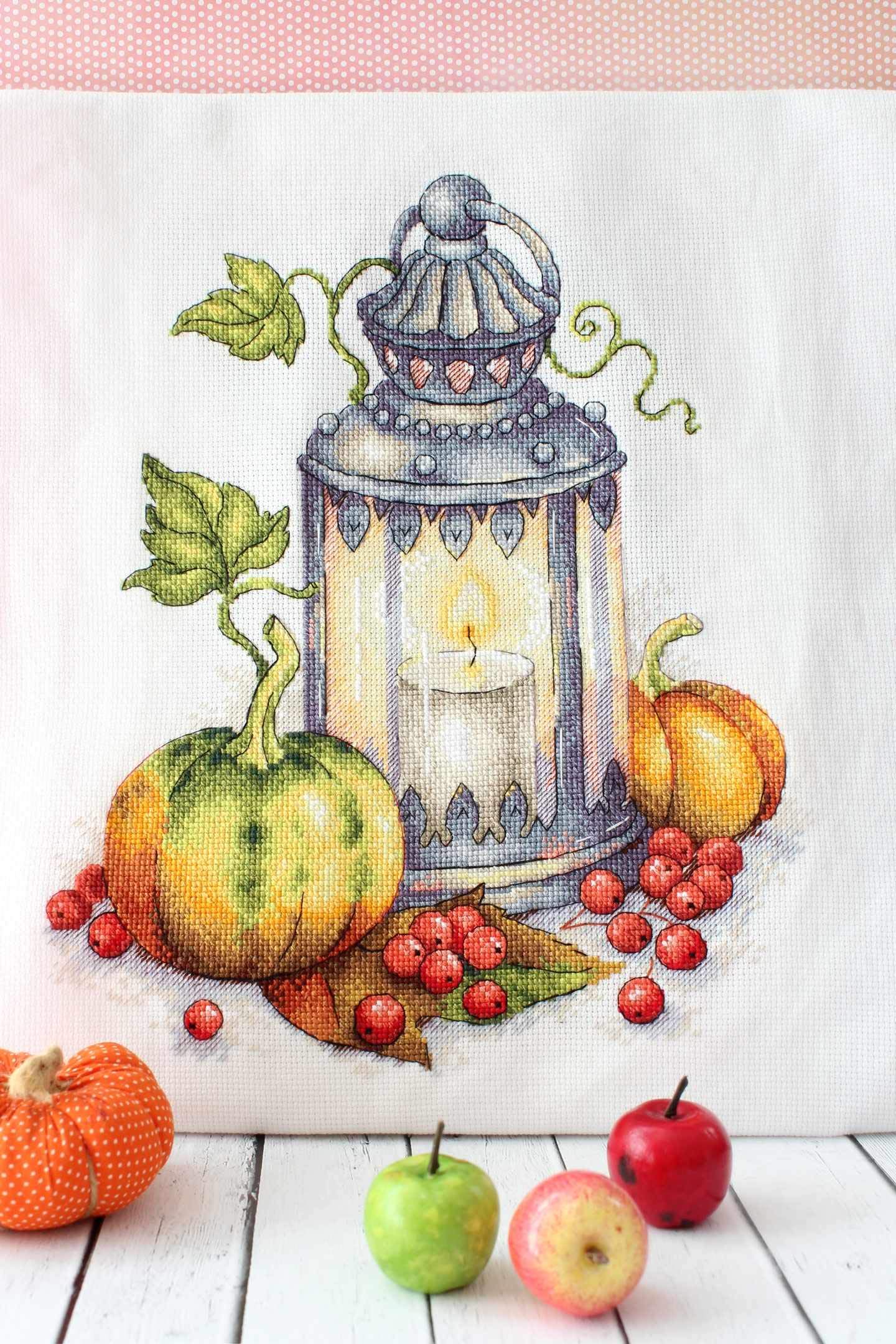 MP Studia Zestawy do haftu krzyżykowego dla dorosłych i początkujących na zimę - skrzydlaty smakosz 33 x 25 cm