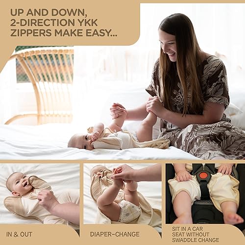 Miniatura 4 de CCOCCOZAM Manta para bebé, orgánica, marfil, grande, 19-26 libras, saco de dormir para bebé, drásticamente mejor sueño