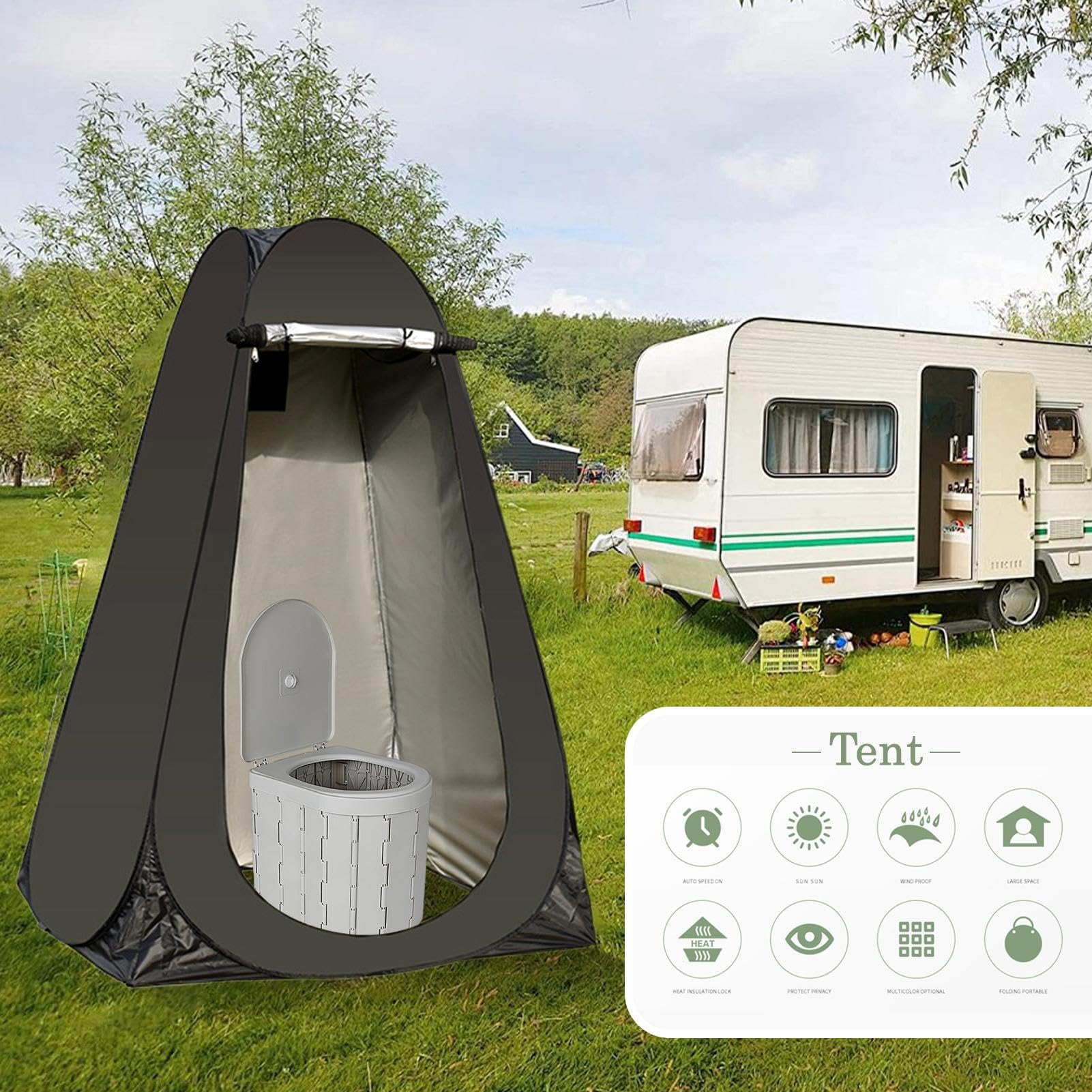 Pop-up Umkleidezelt Temporärer Sichtschutz Für Privatsphäre | Temporäres Pop-Up-Camping-Duschzelt für Erwachsene BBQ Umkleide Sportplatz Fahrrad Angeln Urlaub