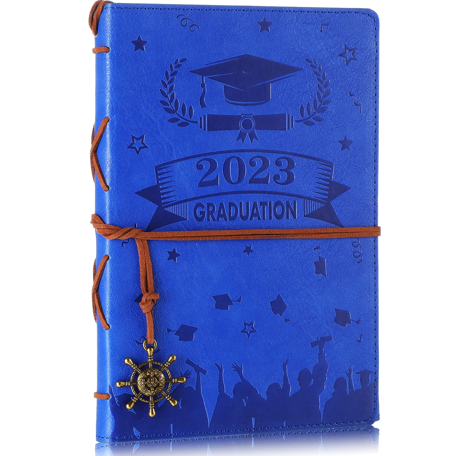 Photo 1 of 2023 Graduation Gifts for Him Her Inspirational Graduation Leather Journal for College High School Student 200 Pages Refillable Diary Journal Notebooks Friend Present (Royal Blue, 2023 Style) 2023 Style Royal Blue