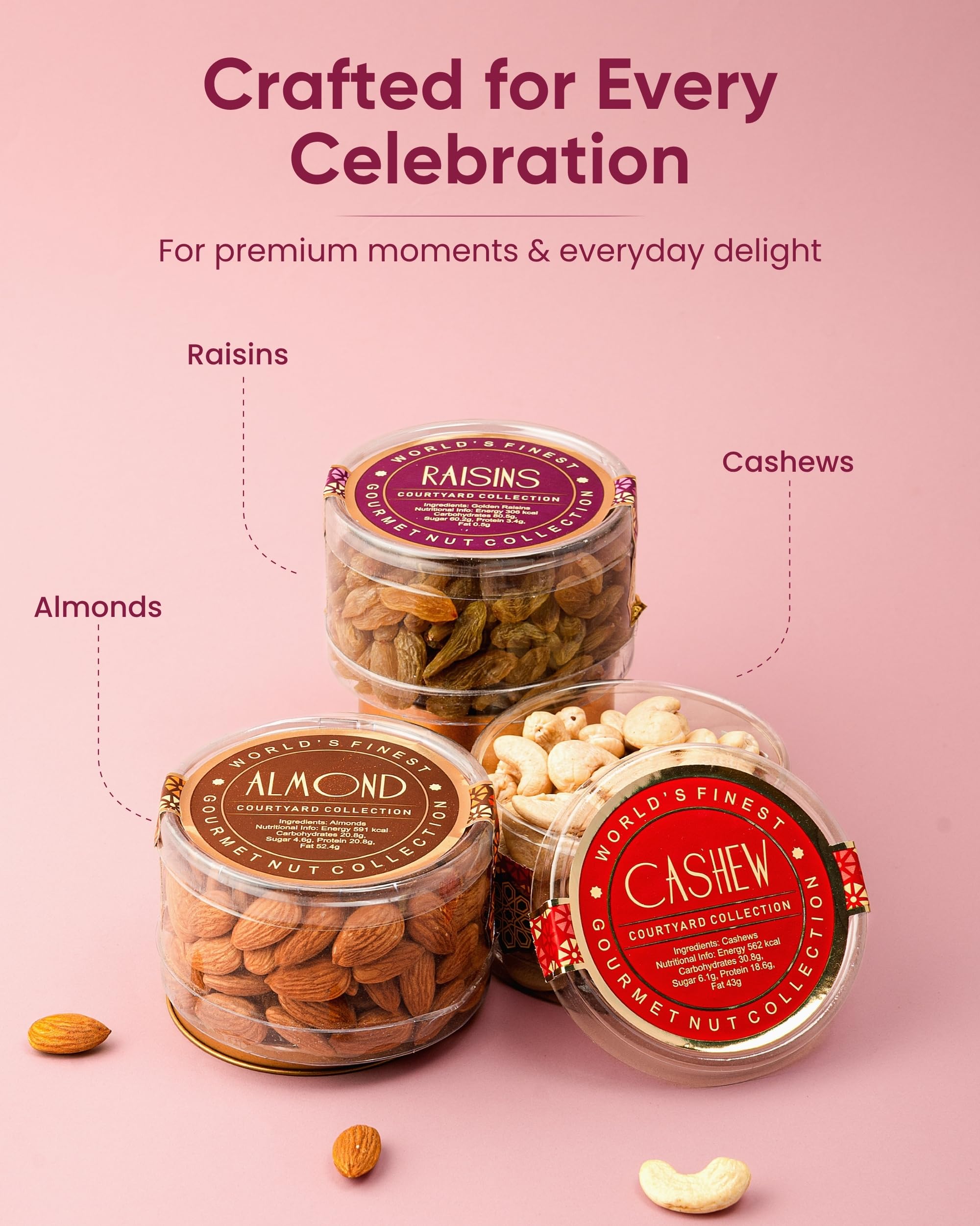 Hyperfoods® Rakhi Set For Brother with Dry Fruits Gift Box RawFruit Courtyard Collection Pack of 3 Dry Fruits Box (Each 125g) Rakhi Gift Hamper for Brother Rakhi Set of 3 Rakhis for Rakshabandhan 2