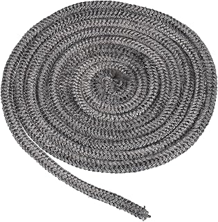 PATIKIL 1/4"x 86" Wood Stove Gasket, Graphite Fiberglass Round High-Temperature Resistance Seal Rope Replacement for Stoves Fireplace Door, Black