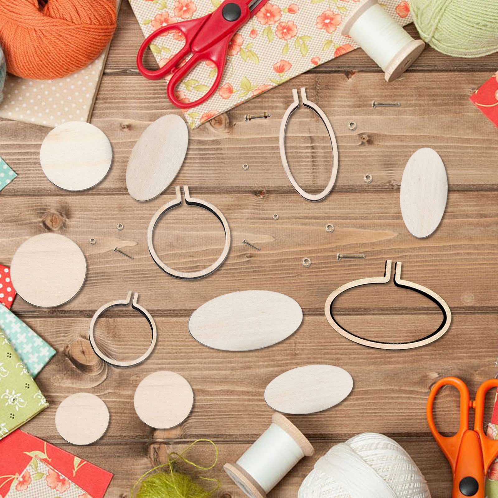 Homoyoyo 10pièces Cadre à Broder Rond Bois Cercles à Broder Pour Point