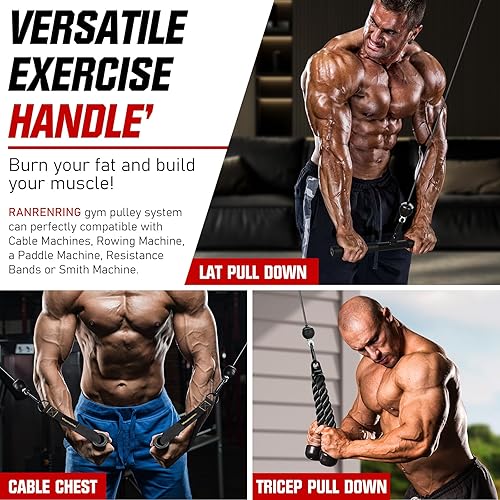 Miniatura 4 de RENRANRING Fitness LAT y sistema de polea de elevación para gimnasio accesorios de máquina de cable desplegable LAT mejorados con barra de metal de
