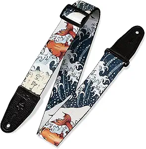 Levy's Leathers 2" Polyester Guitar Strap Sublimation-Printed with original artist's Design, Genuine Leather Ends (MPD2-016)