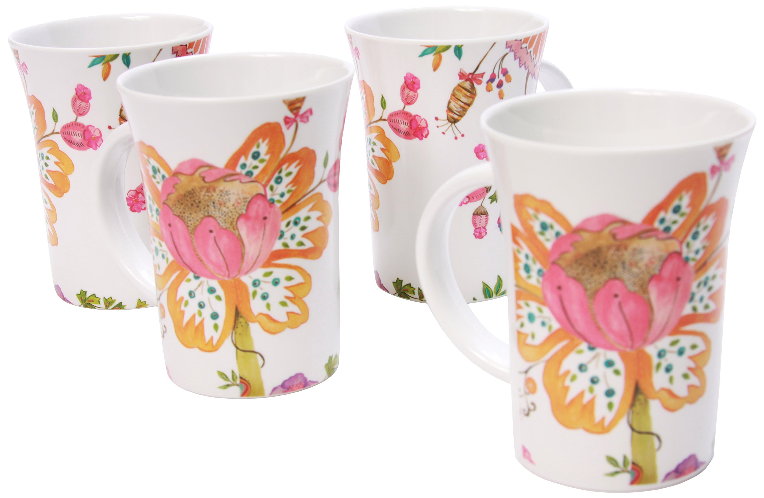 Shall Housewares International 4 Piece Mug Set Anima, 8 oz, Multicolored