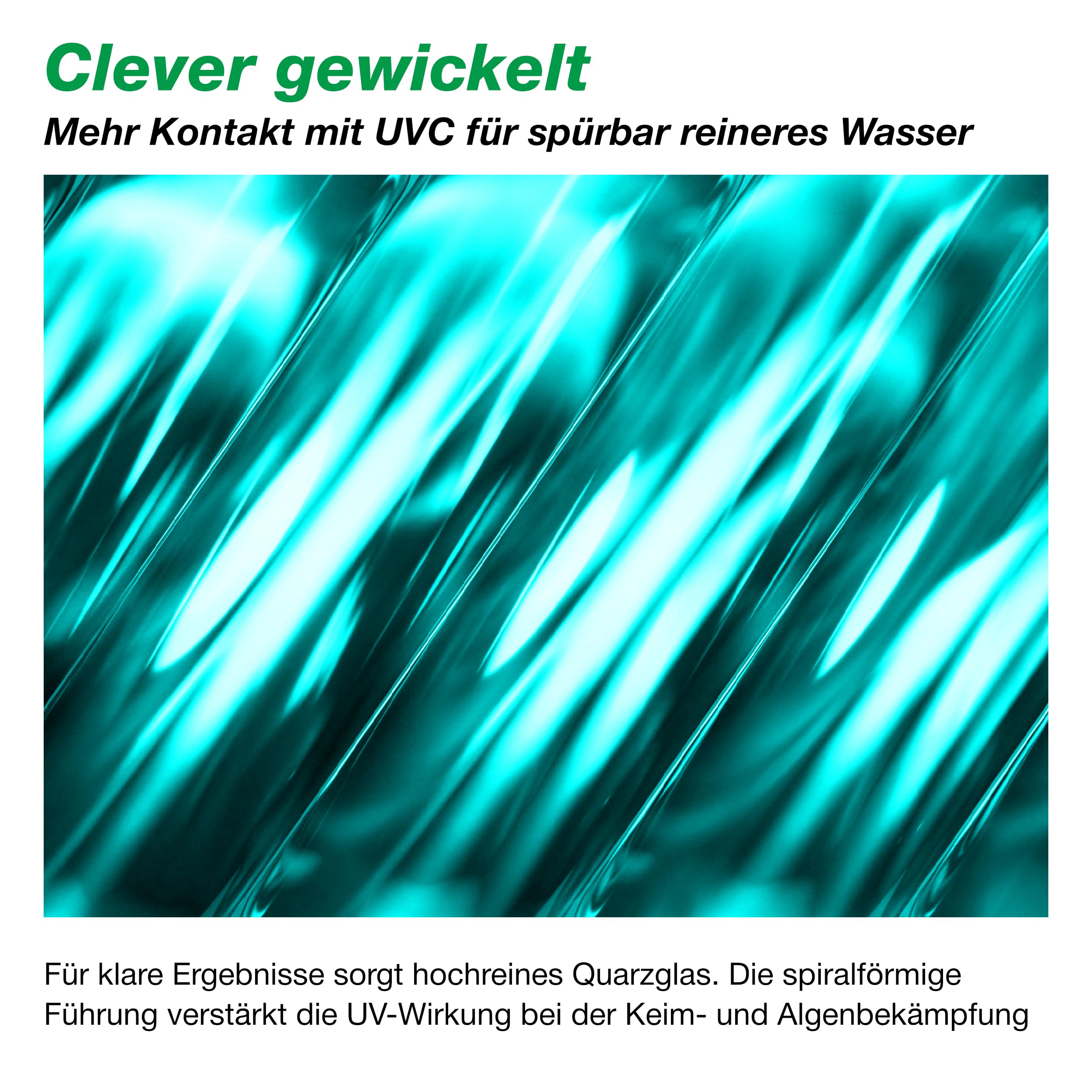 UVC Teichklärer | Desinfektion für klares Wasser im Teich | Wasserklärer ohne Chemie | UV-C Algenvernichter (7 Watt)
