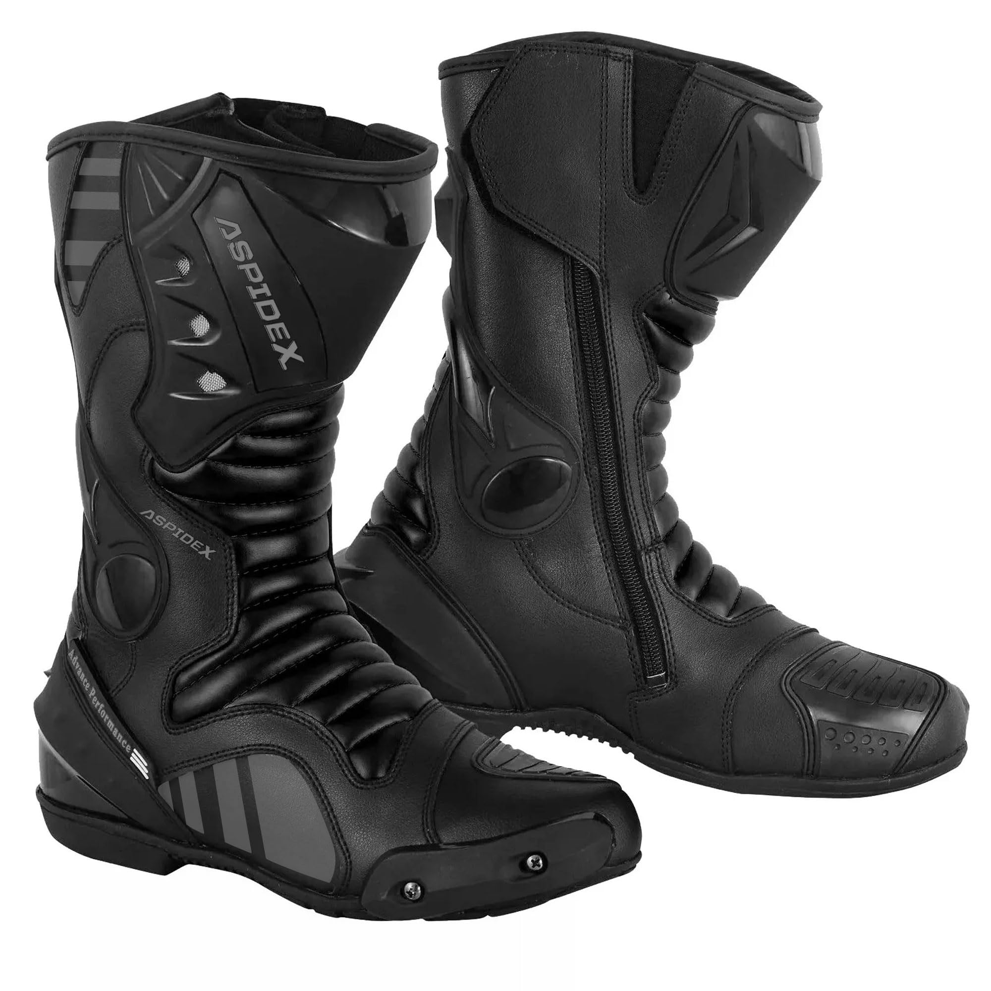 Stivali da Corsa Per Moto da Uomo Scarpe Impermeabili Lunghe in Pelle da Moto Touring