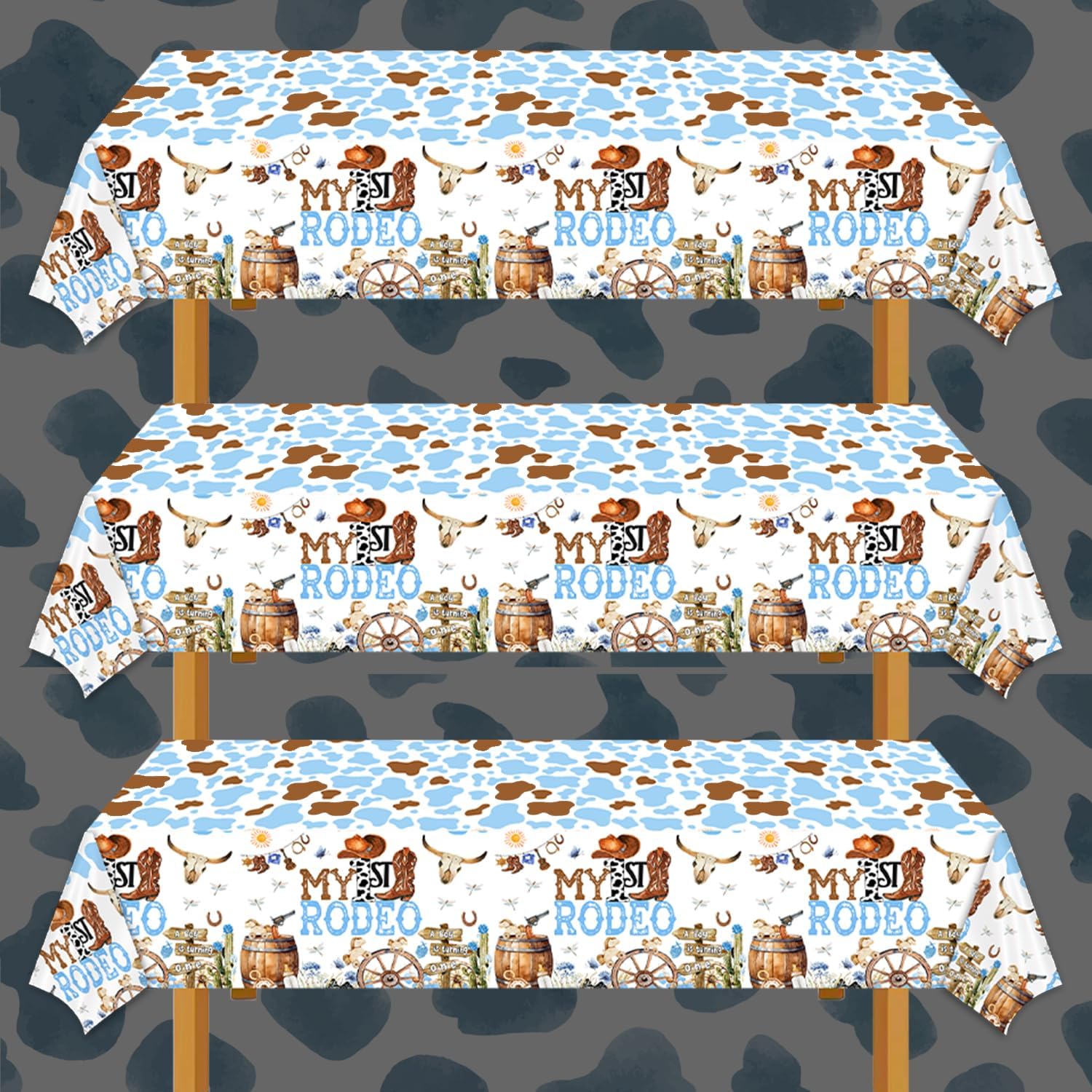 METIXOZE 3ps My First Rodeo Birthday Party Tablecloth Western Cowboys 1st Bday Table Cover Decorations My 1st Rodeo Boys Bday Baby Shower Party Supplies Decor