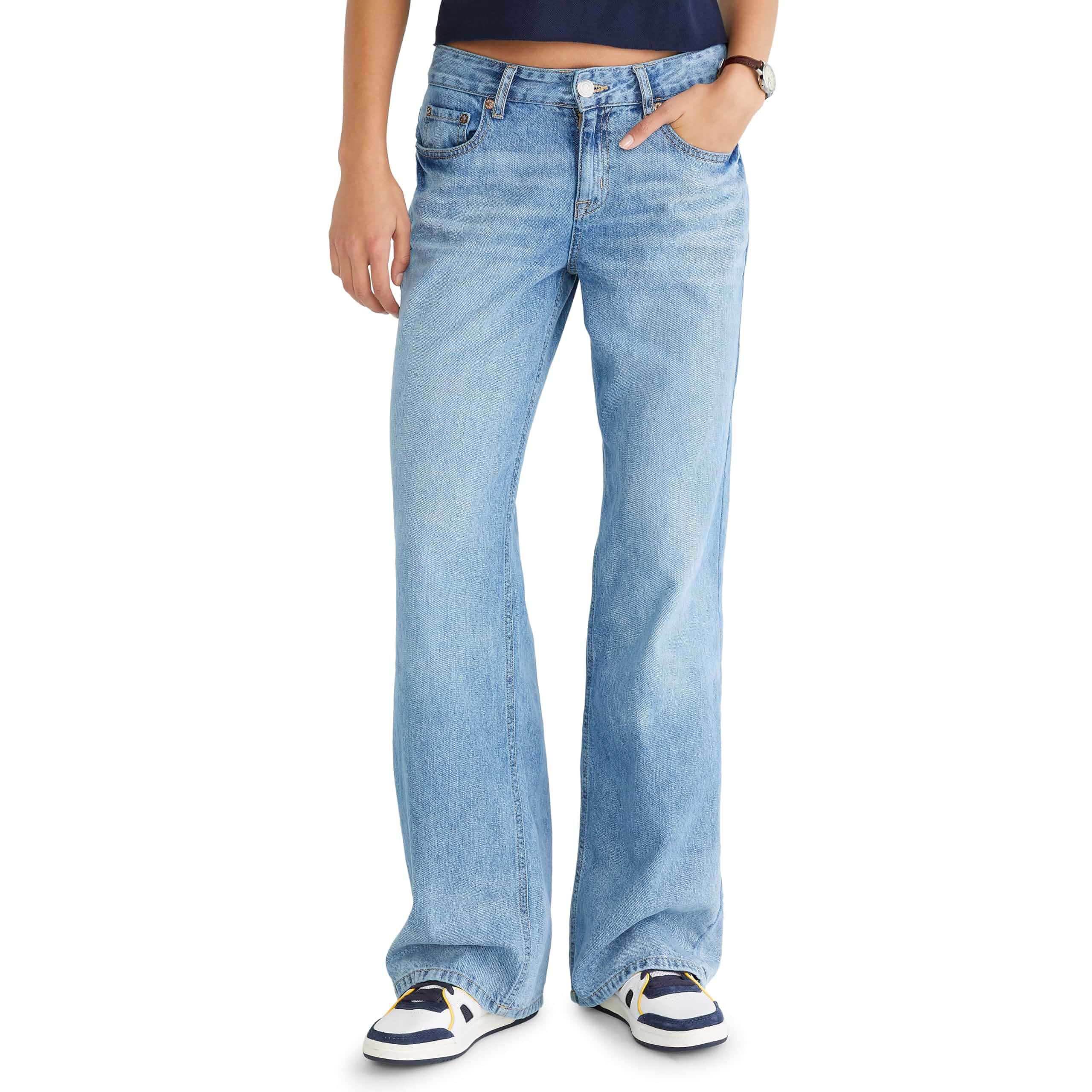 AEROPOSTALE Women's Low Rise Baggy Wide Leg Jean Jeans · Relaxed